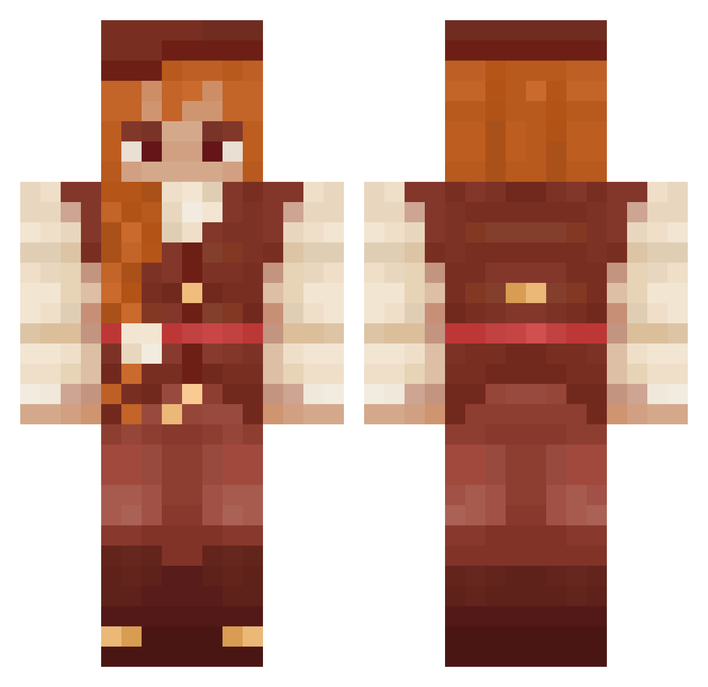 charlieing Minecraft skin, front and back view