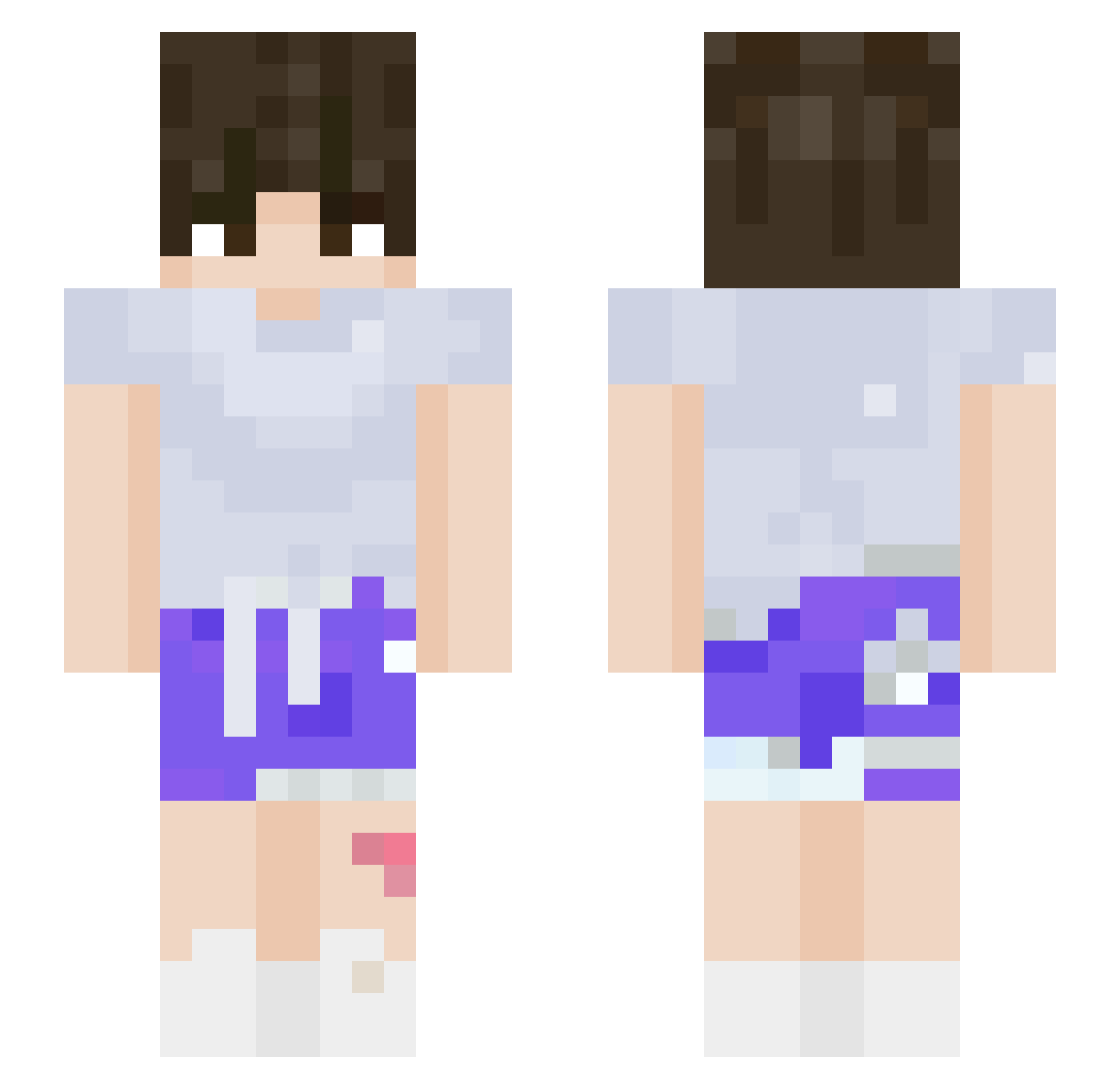 sundathree Minecraft skin, front and back view