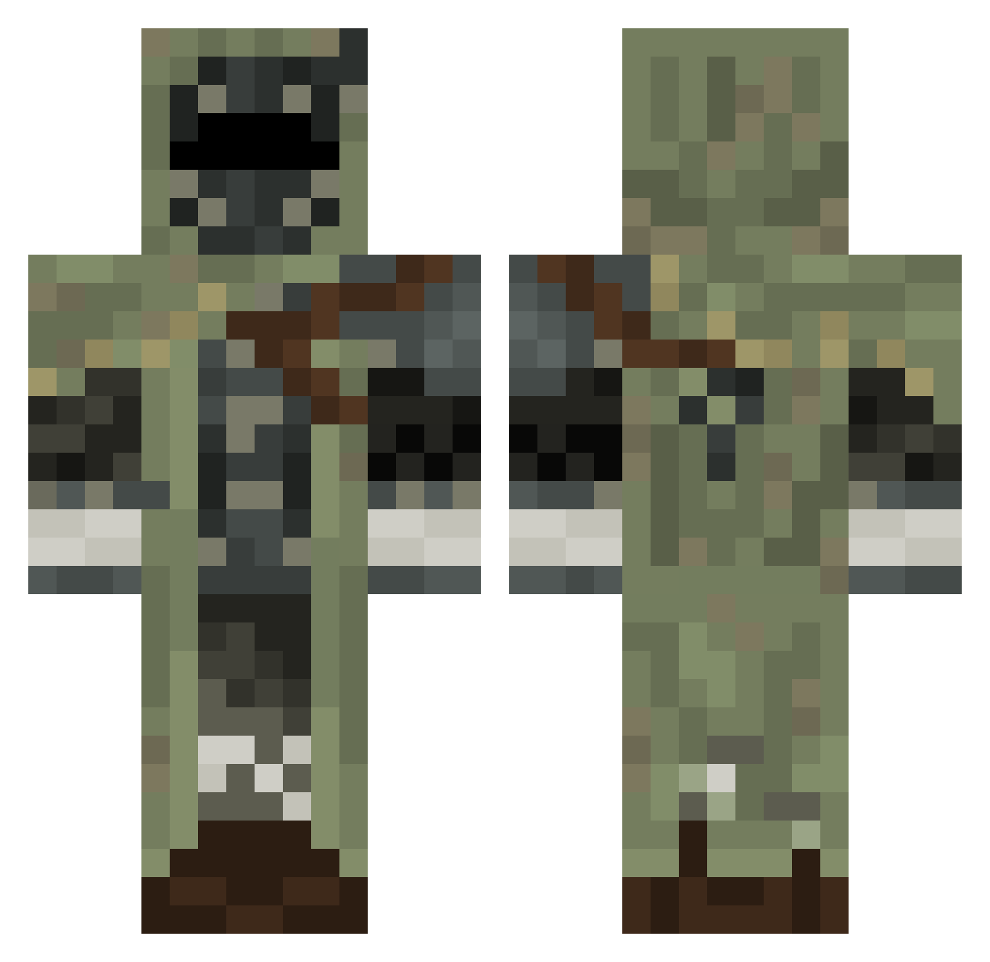 EndMe42 Minecraft skin, front and back view