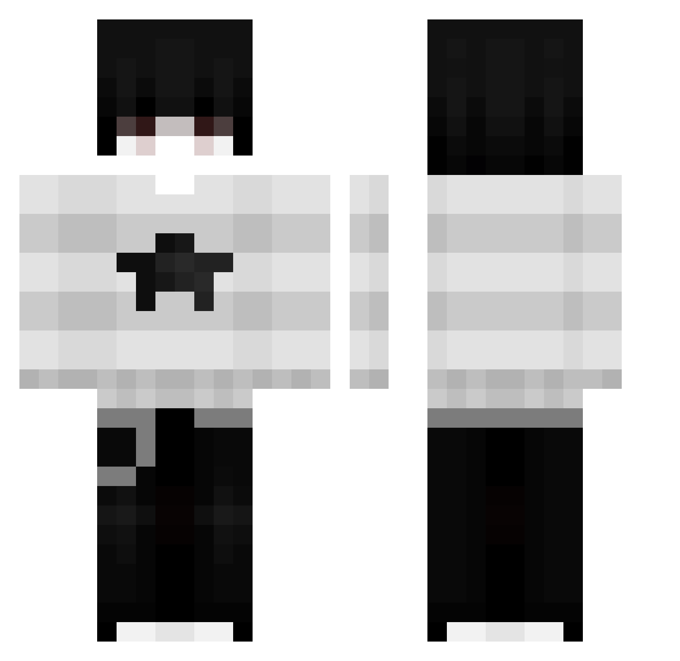 supergodmine Minecraft skin, front and back view