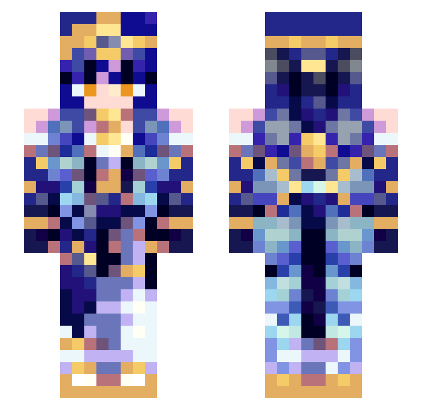 WolfWarrior42 Minecraft skin, front and back view