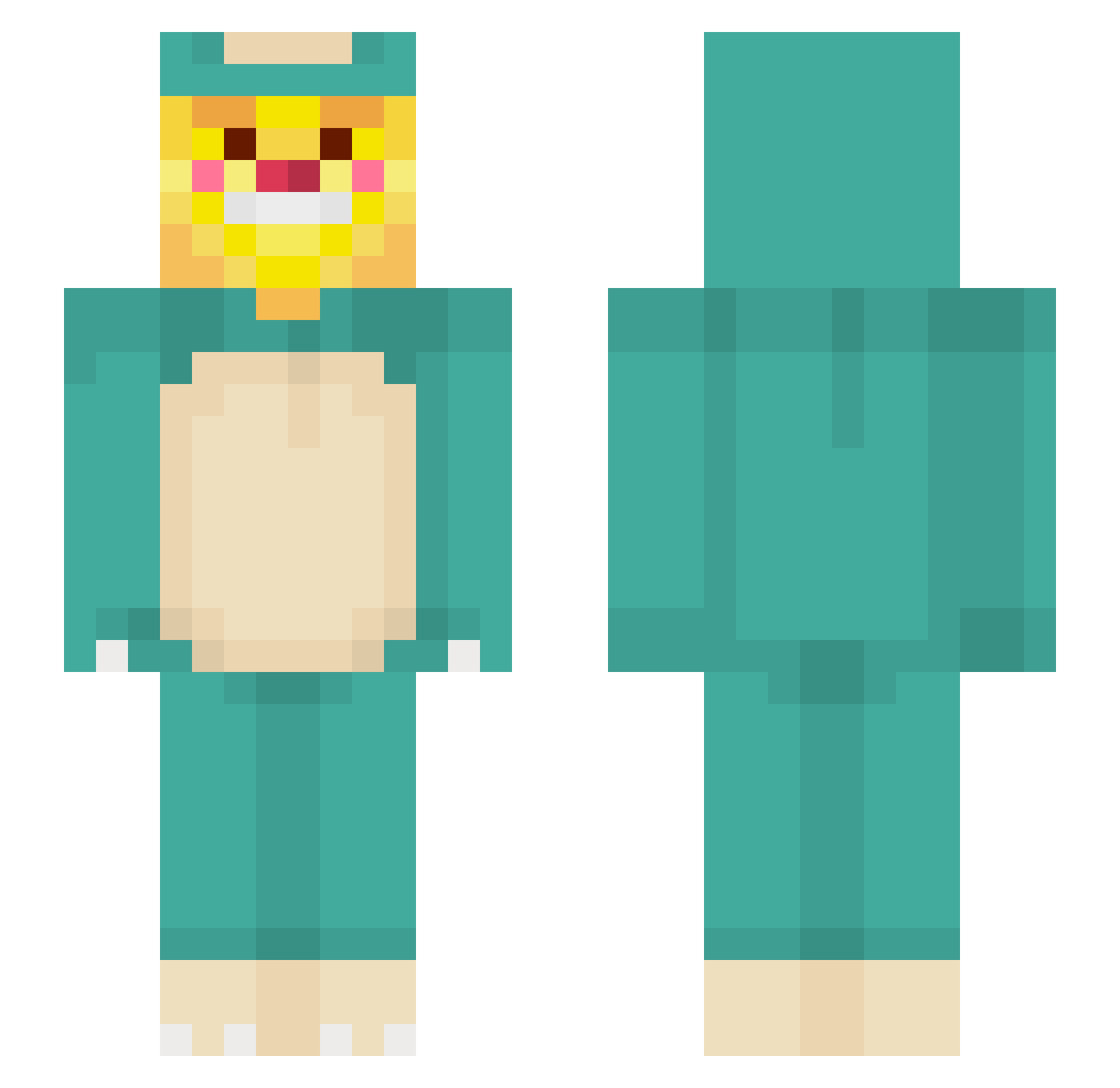 Vinturr Minecraft skin, front and back view