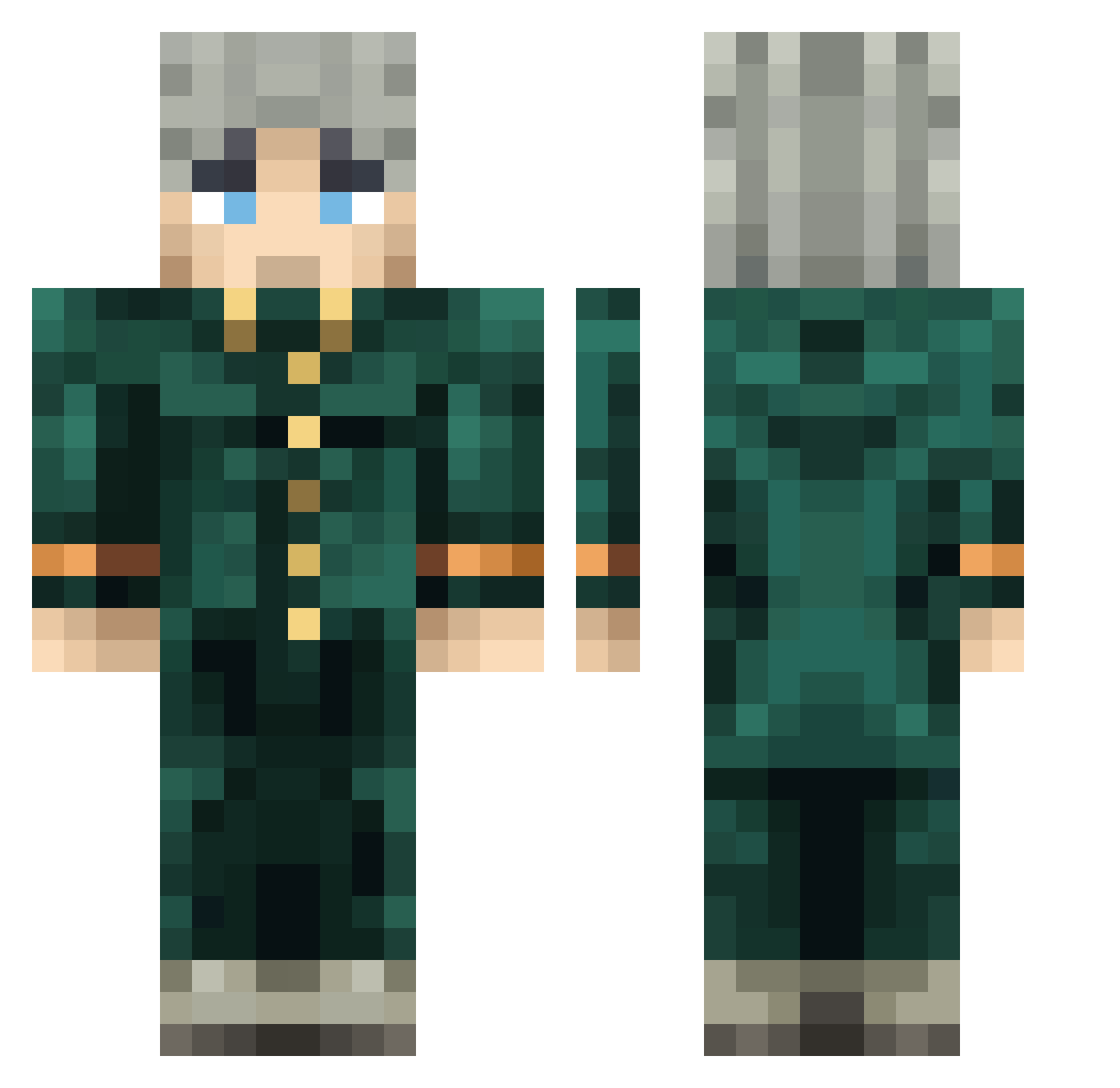N0AN0SKI Minecraft skin, front and back view