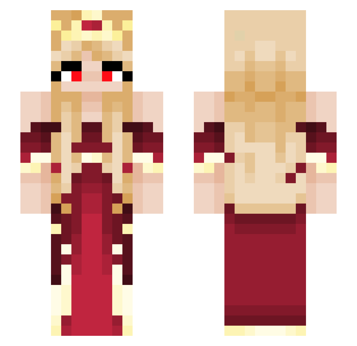 articwoollybear Minecraft skin, front and back view