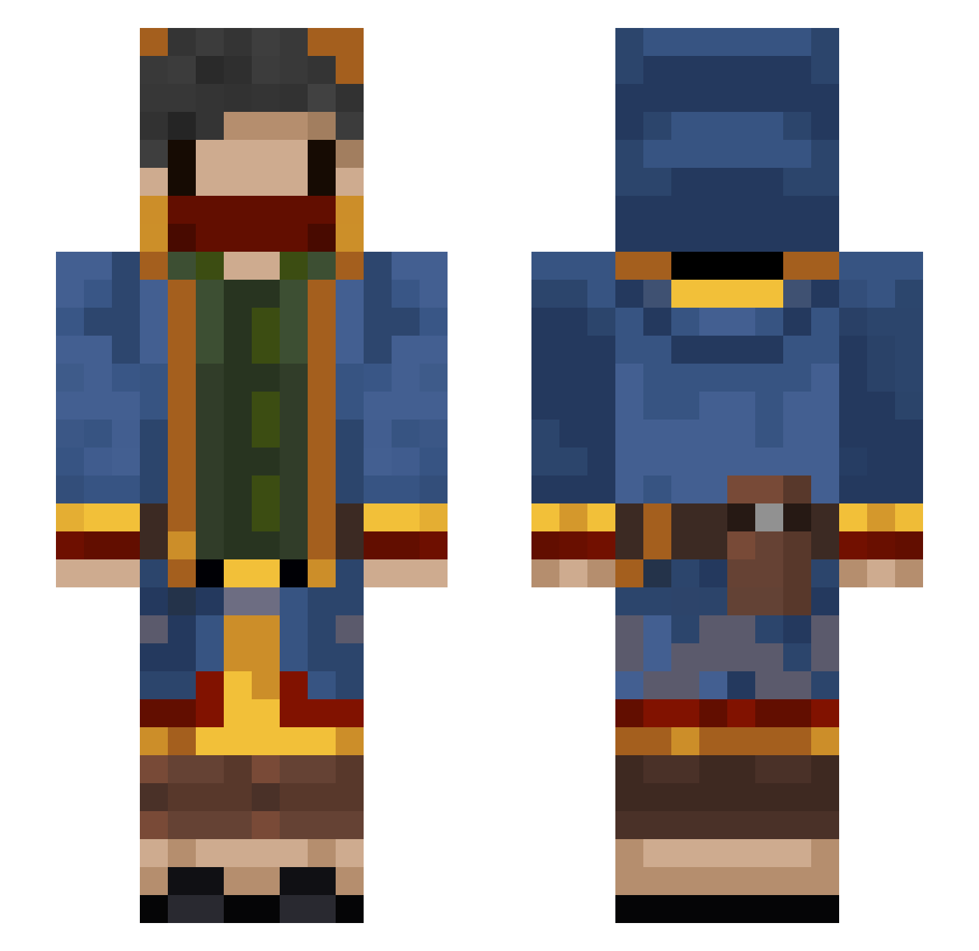 CFSA_T Minecraft skin, front and back view