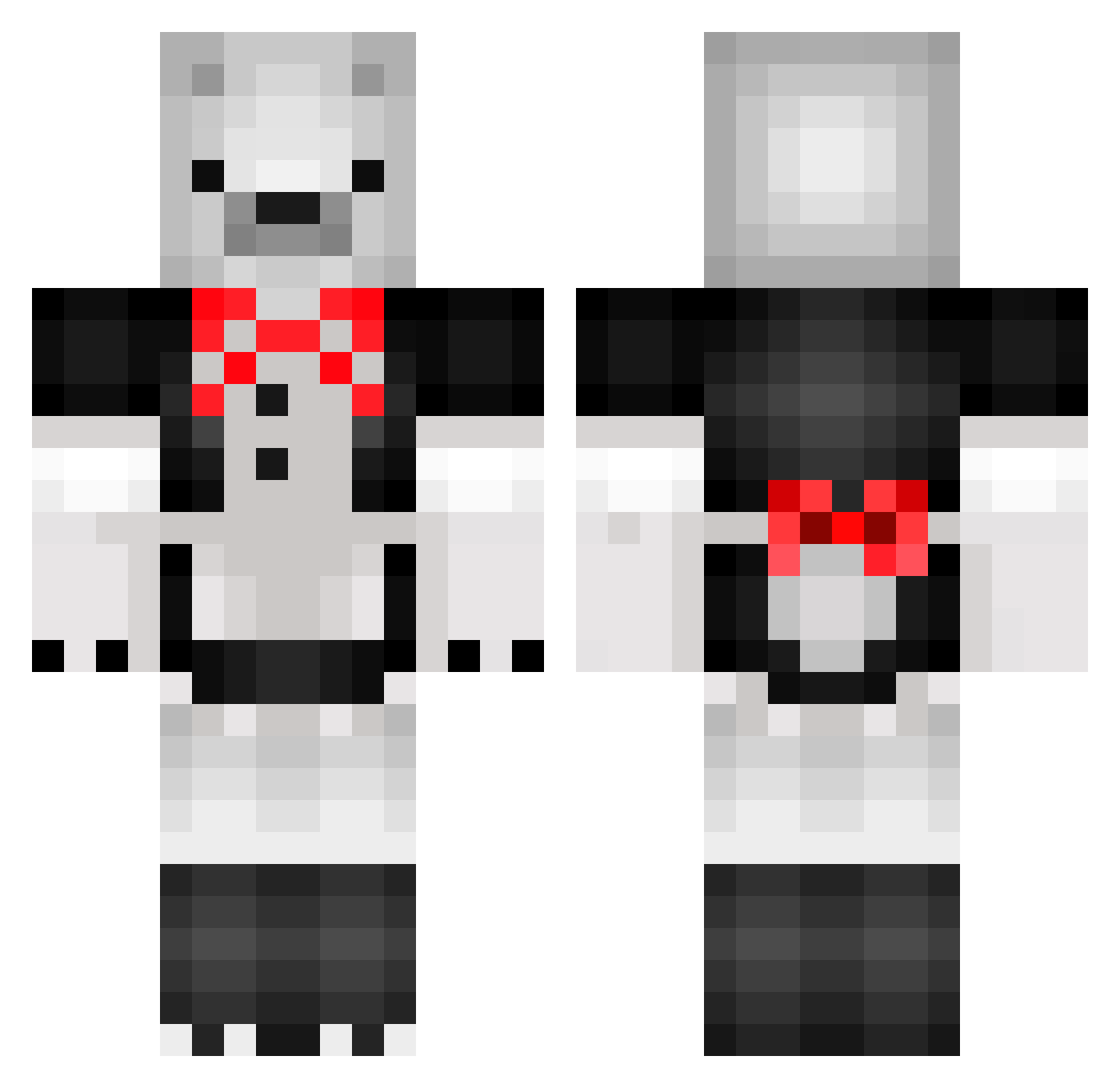 Macroshade Minecraft skin, front and back view