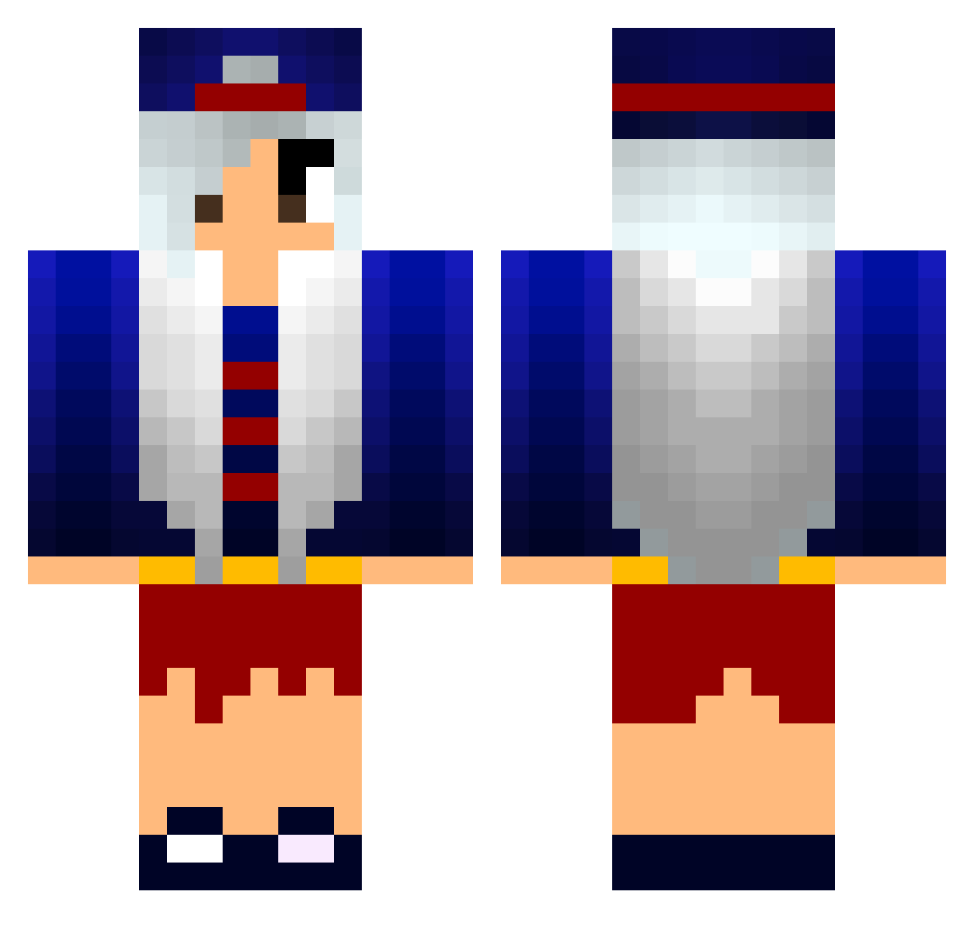 FrazbogBr Minecraft skin, front and back view