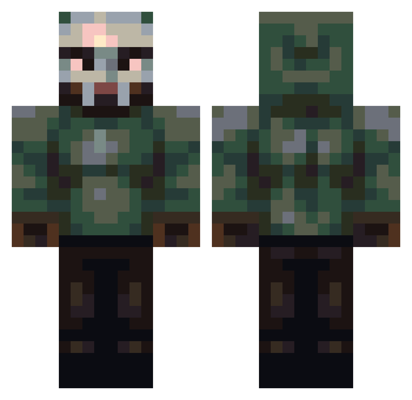 sonofgrubby1 Minecraft skin, front and back view