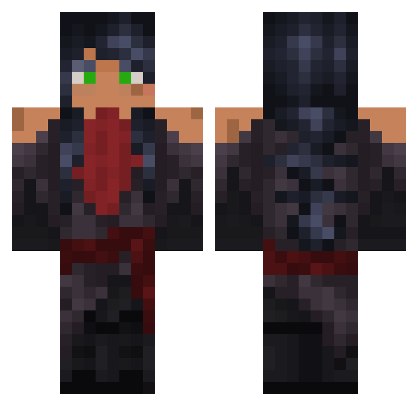 justalittledoozy Minecraft skin, front and back view