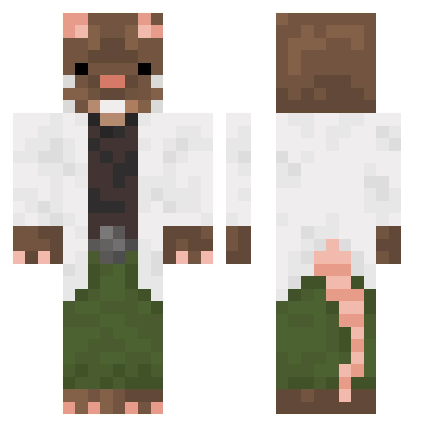 olivegreen_00 Minecraft skin, front and back view