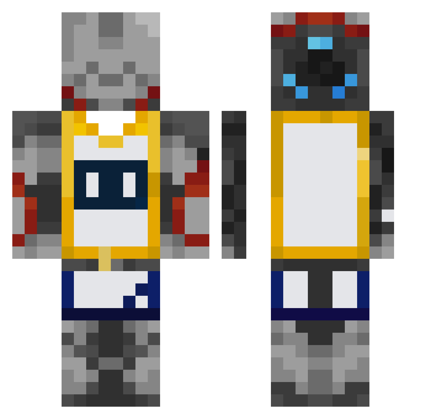 Not_Alt Minecraft skin, front and back view