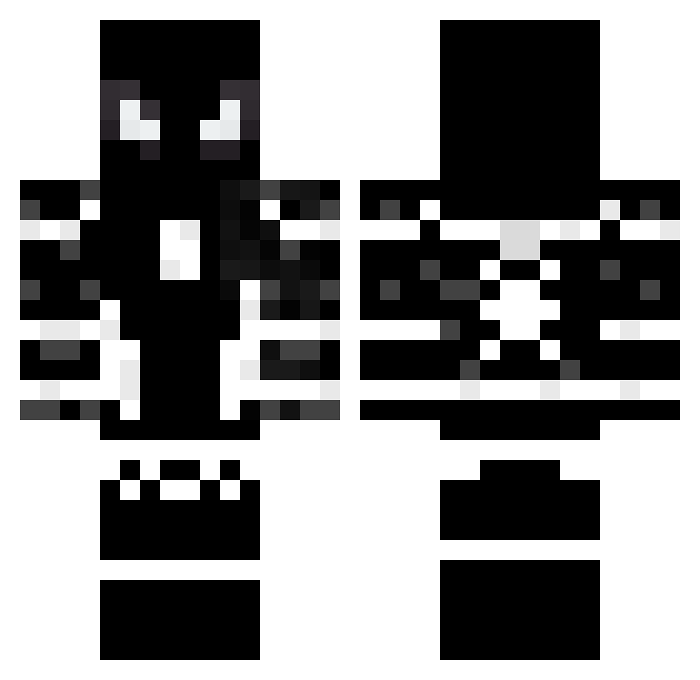 Jeppepaabjerget Minecraft skin, front and back view