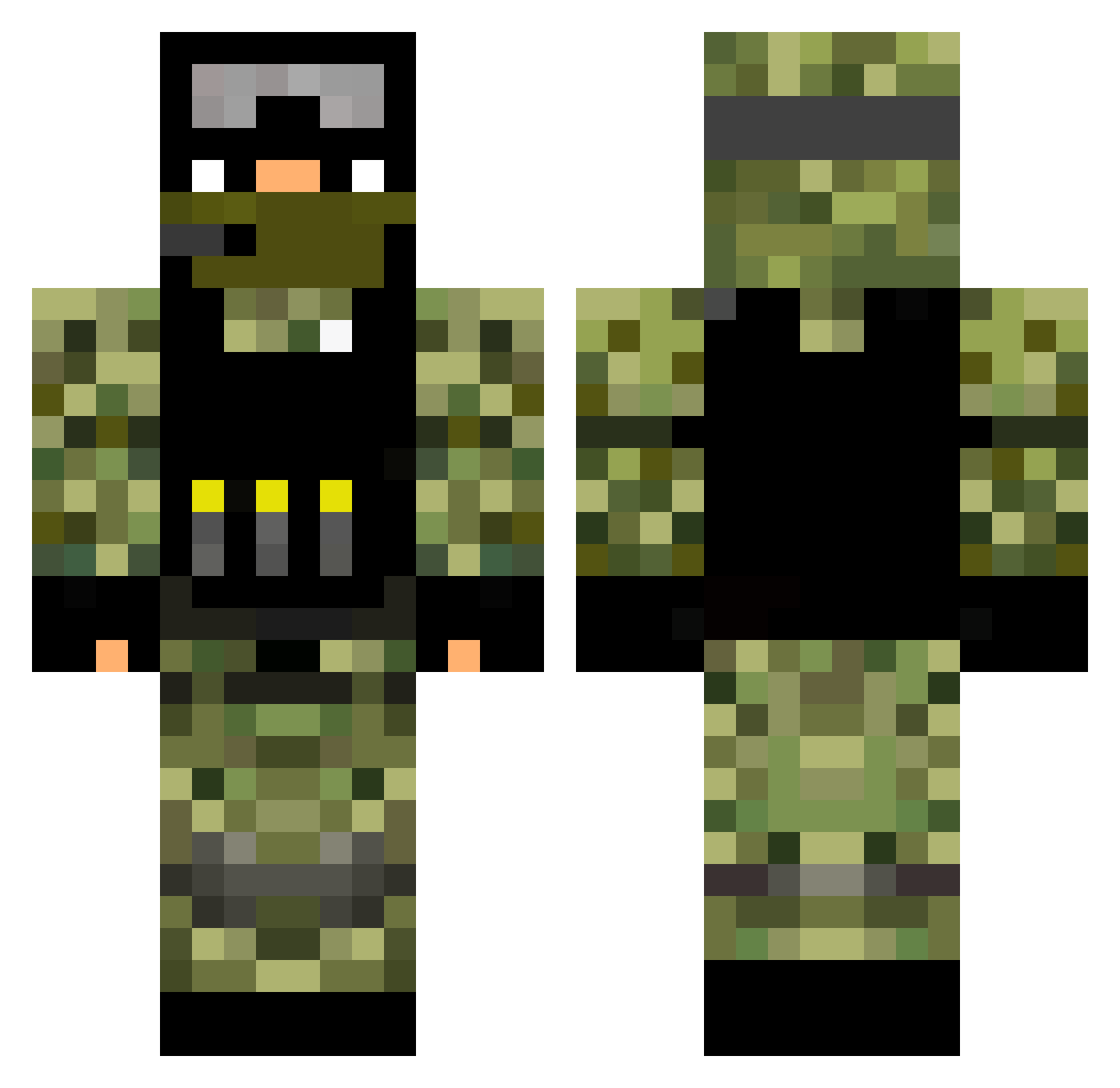 Frieda Minecraft skin, front and back view