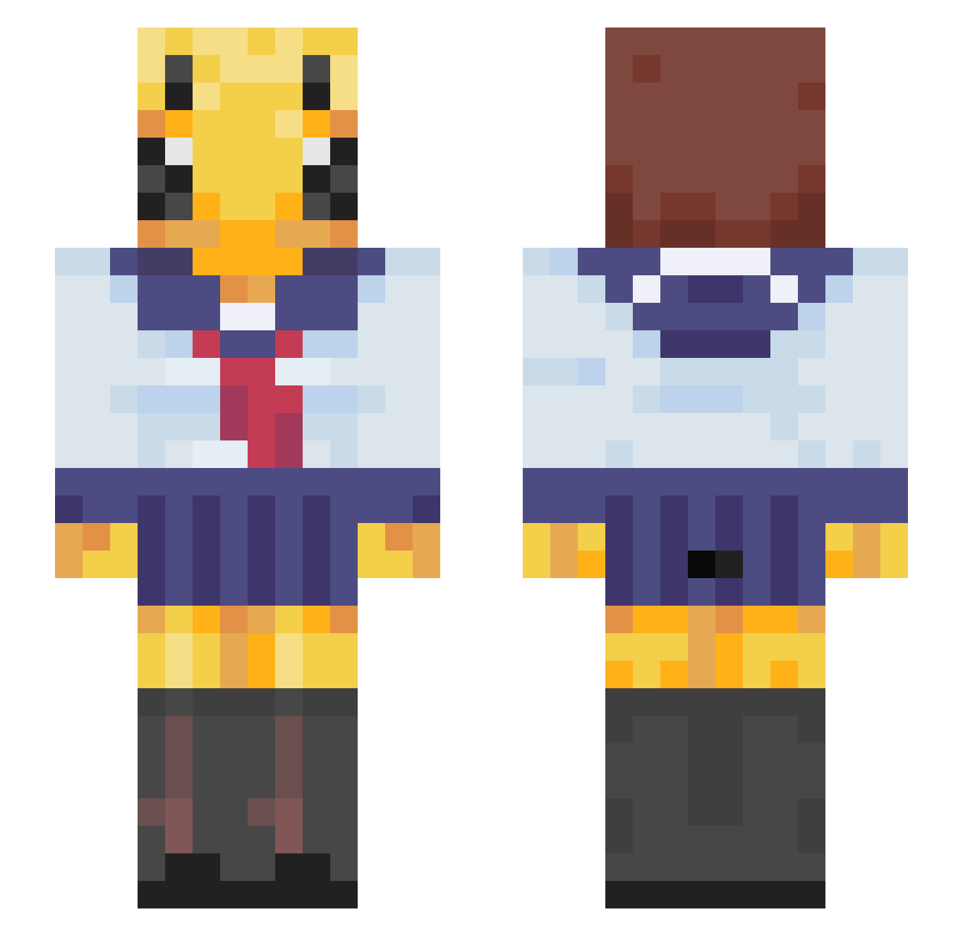 minecraft_bee Minecraft skin, front and back view