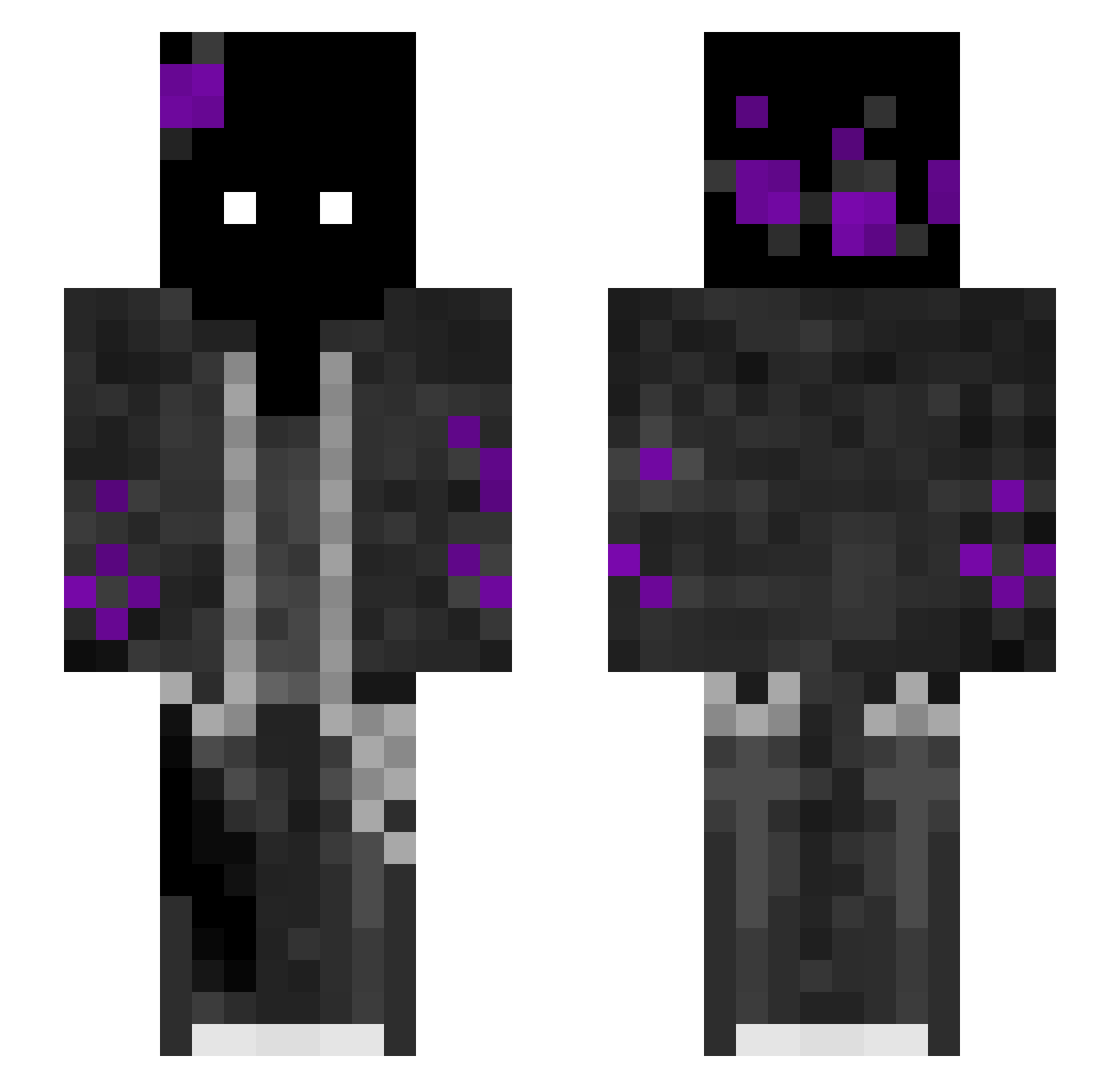 Zyl0o Minecraft skin, front and back view