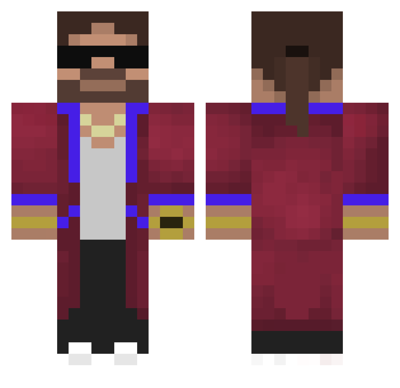 Asurya Minecraft skin, front and back view