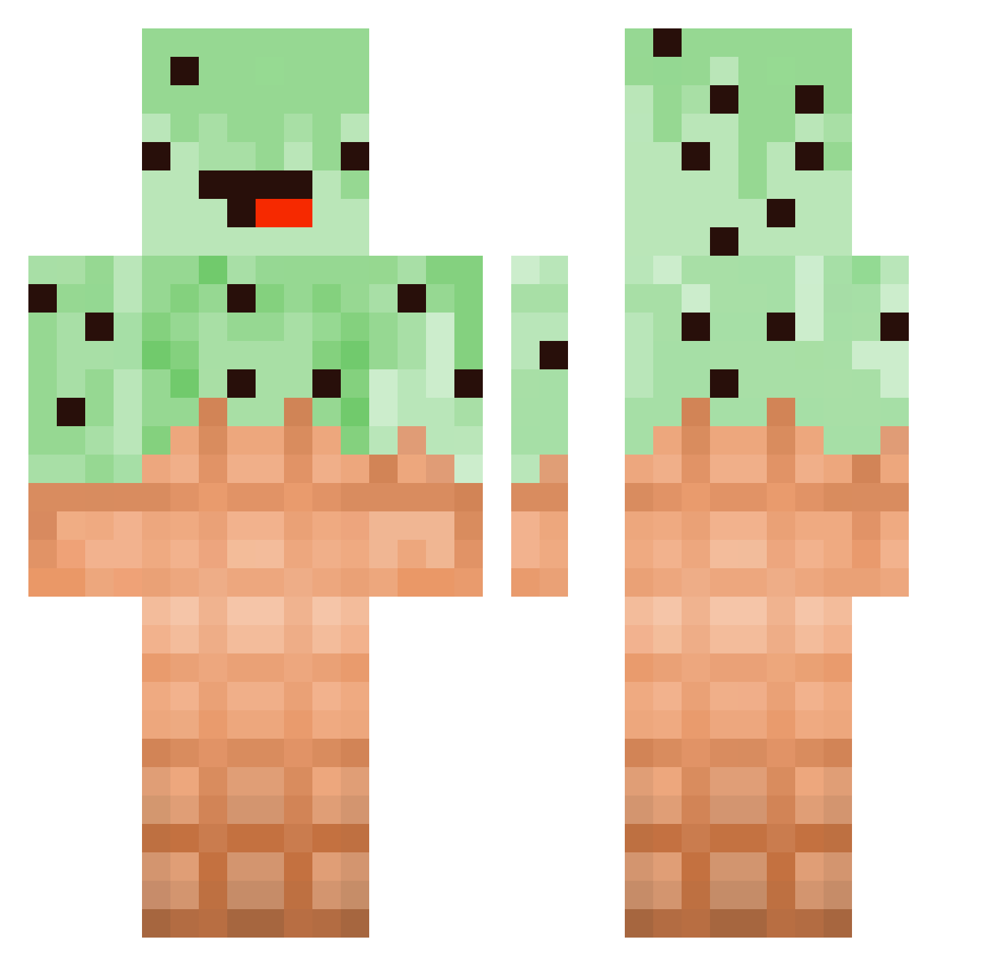 _KuruKuru Minecraft skin, front and back view