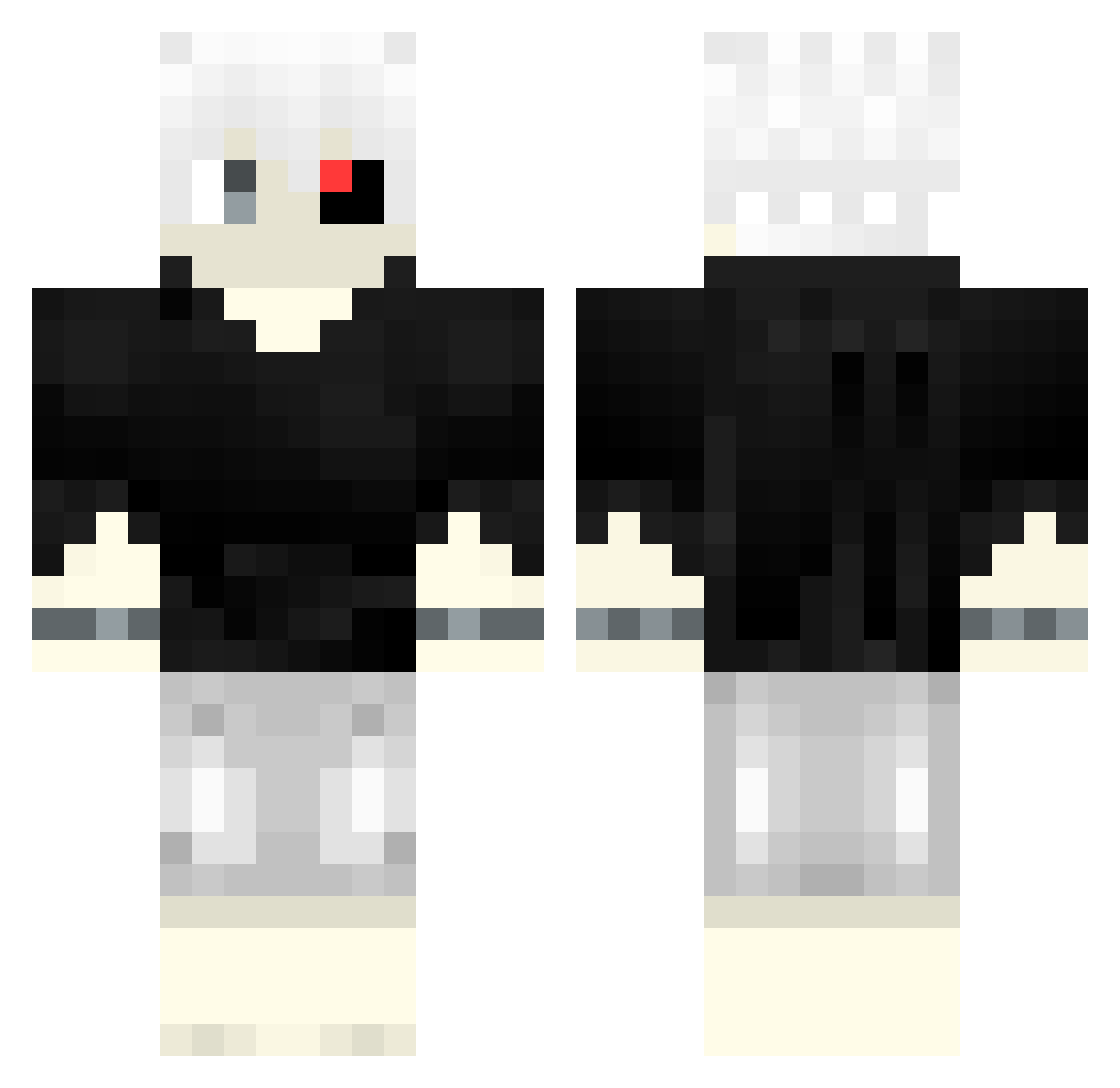 Vocabulary Minecraft skin, front and back view