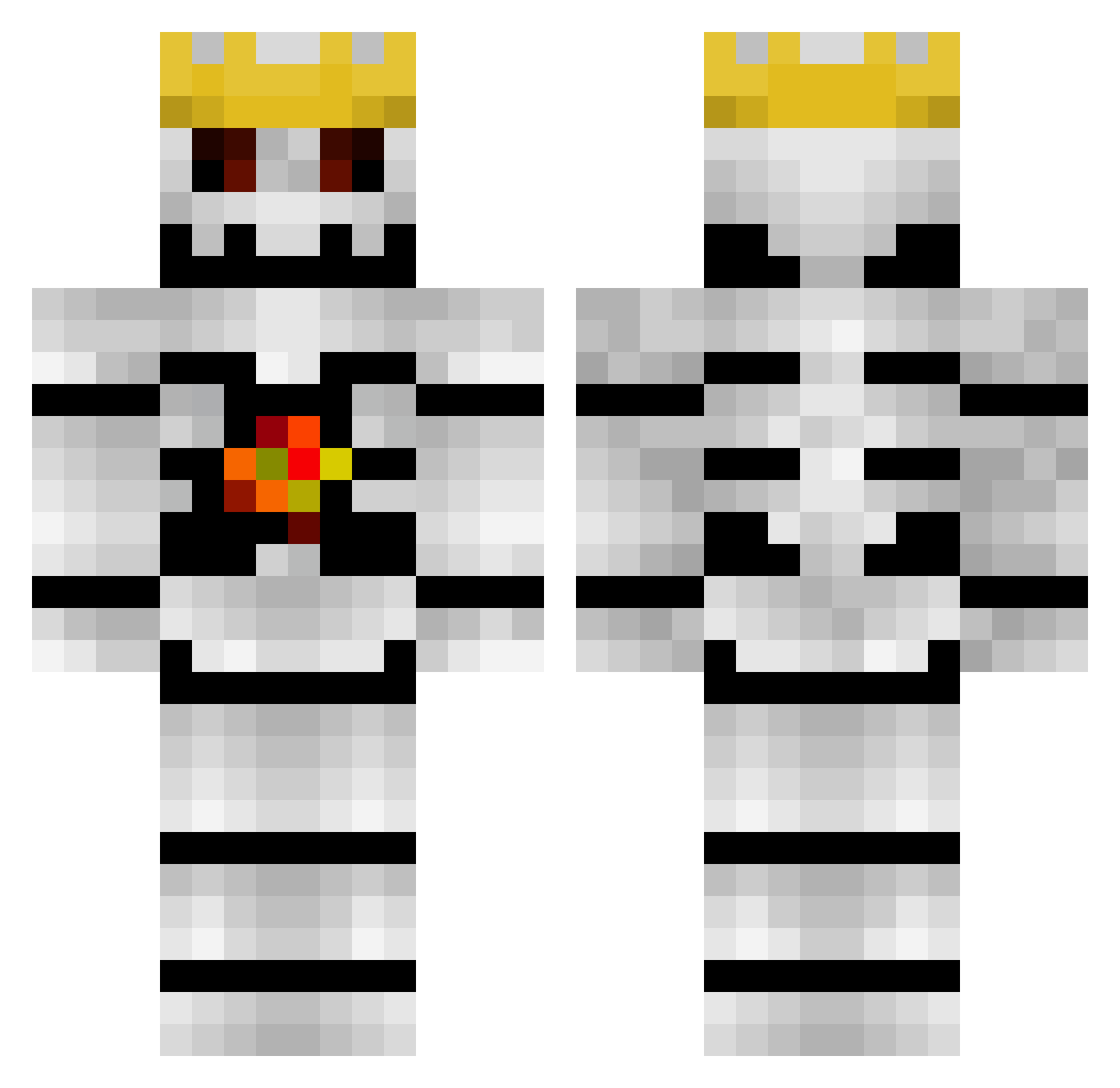 Skele_K Minecraft skin, front and back view
