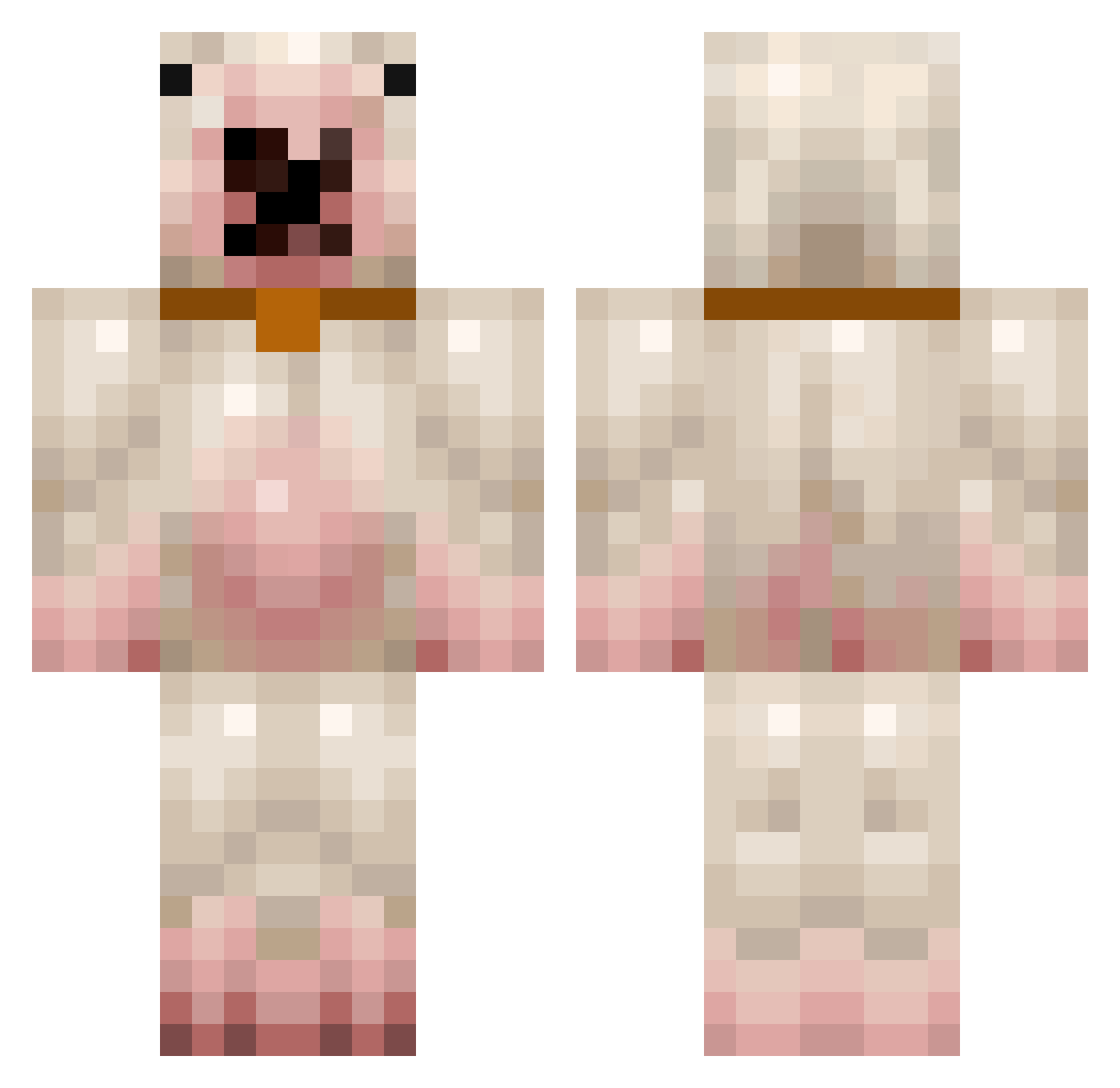 R4tex Minecraft skin, front and back view