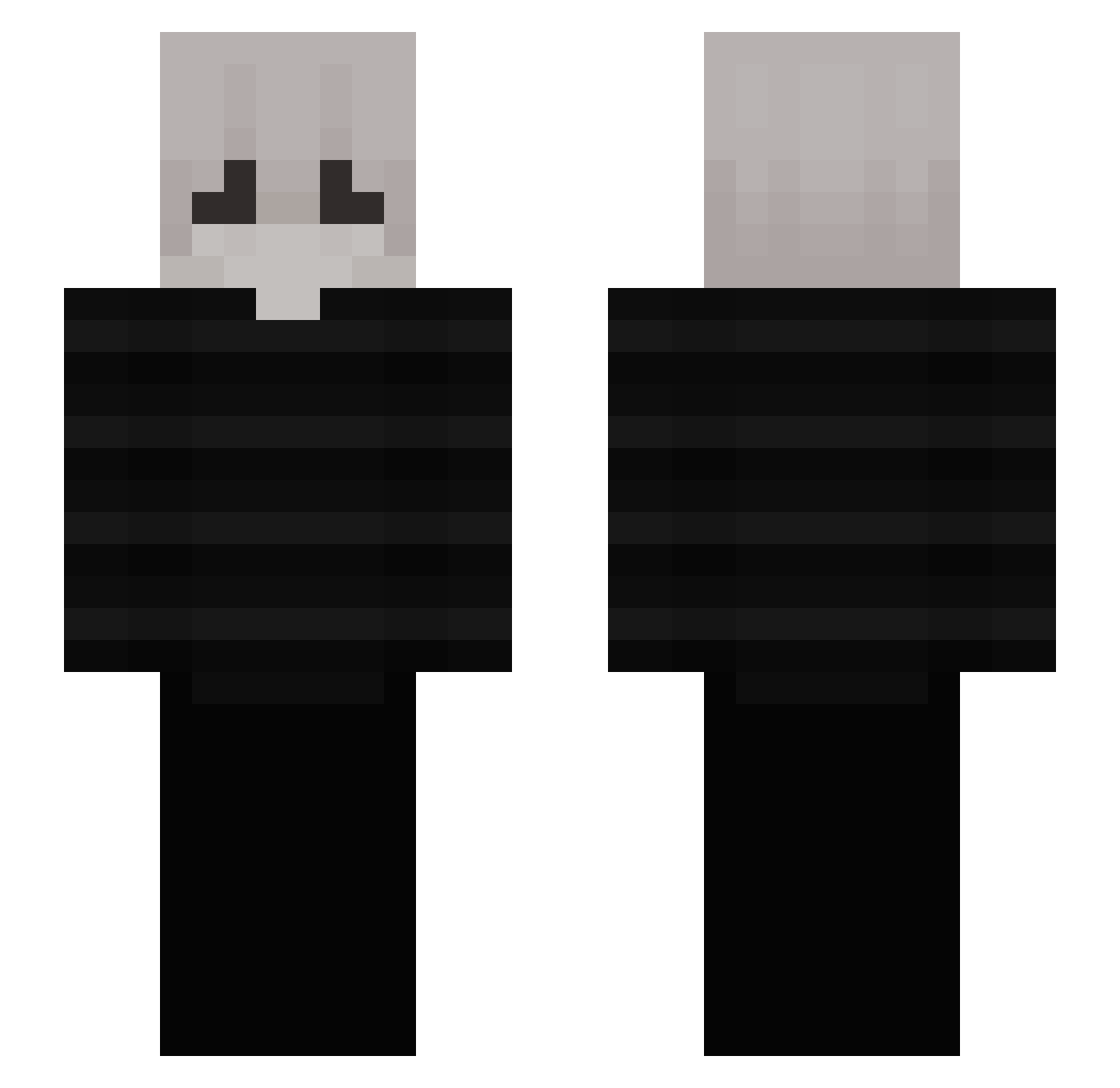 riyaxi Minecraft skin, front and back view