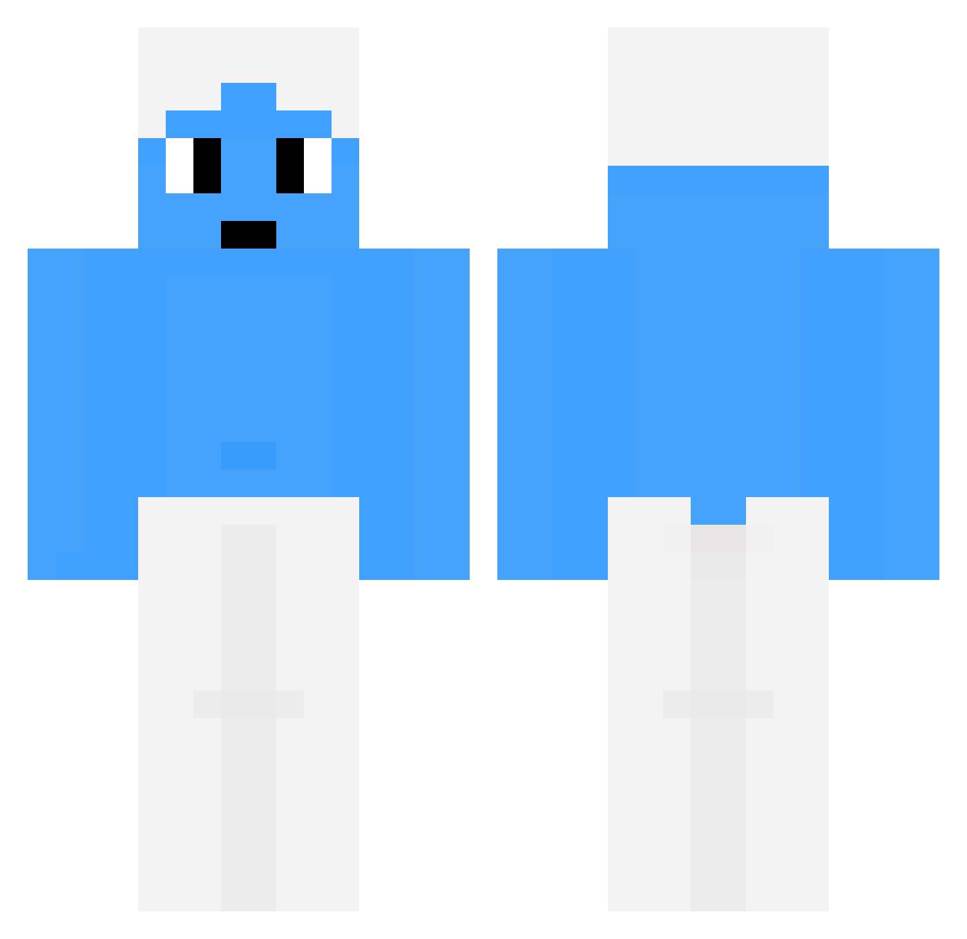Knypcio Minecraft skin, front and back view