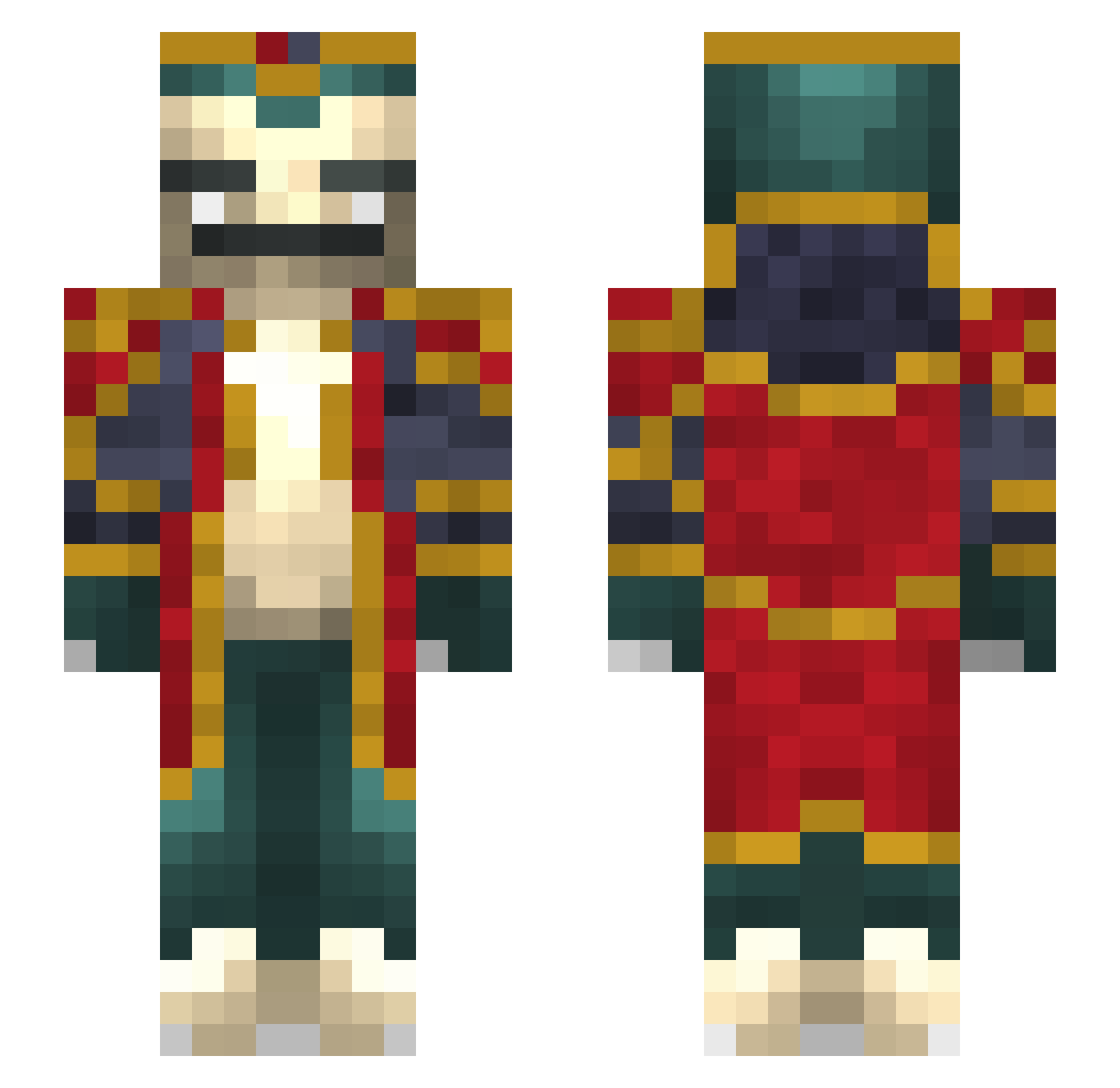 Dkrry Minecraft skin, front and back view