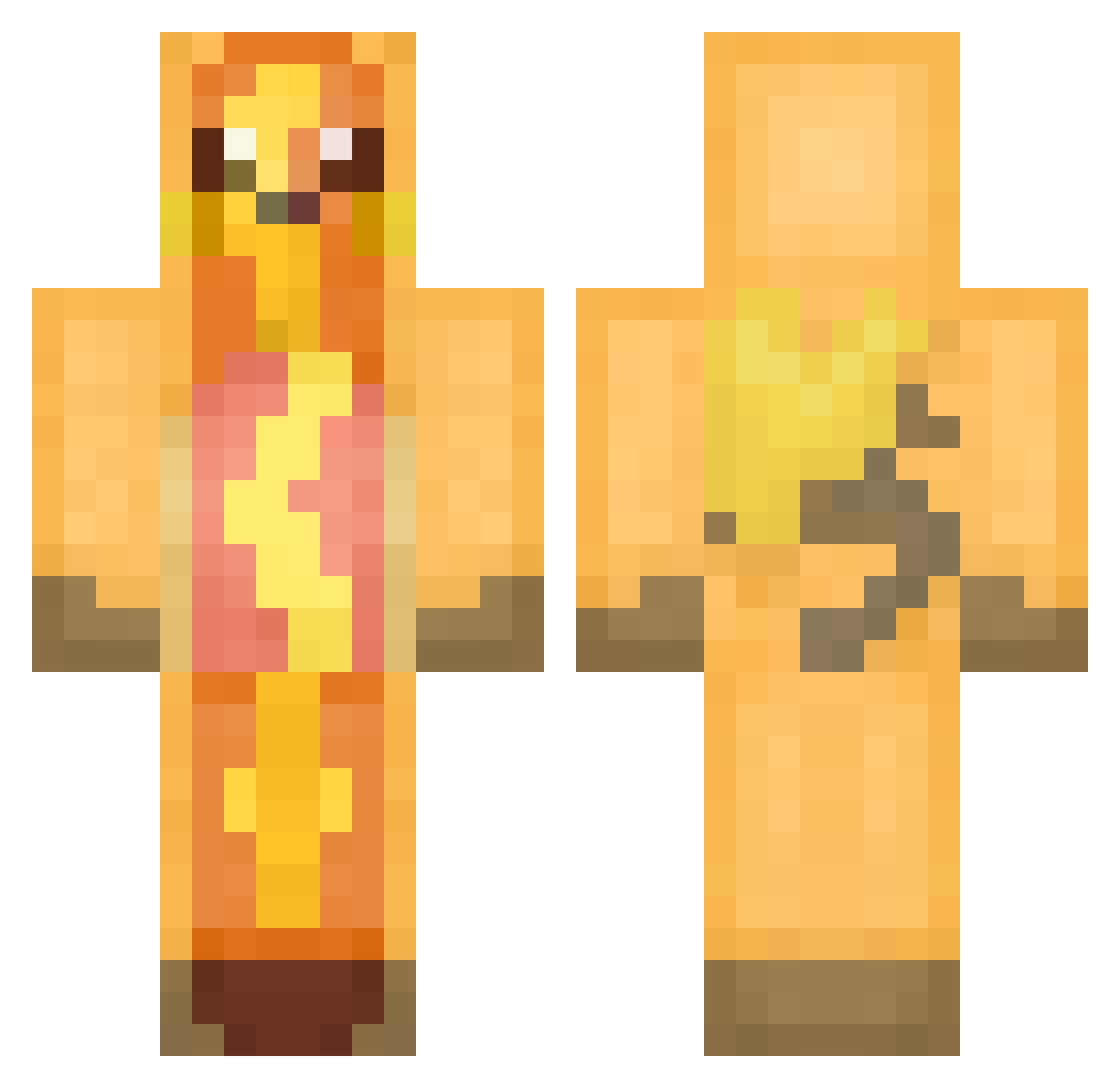 Sortes Minecraft skin, front and back view