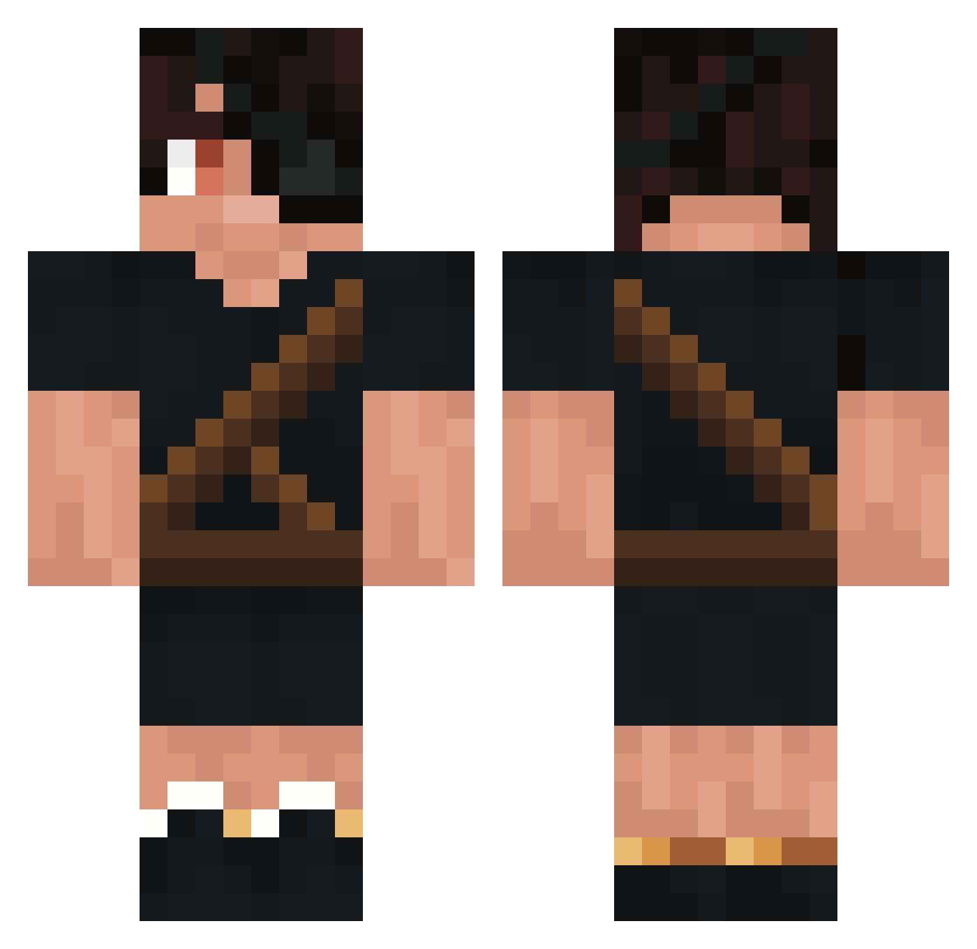 whisperHungEn Minecraft skin, front and back view