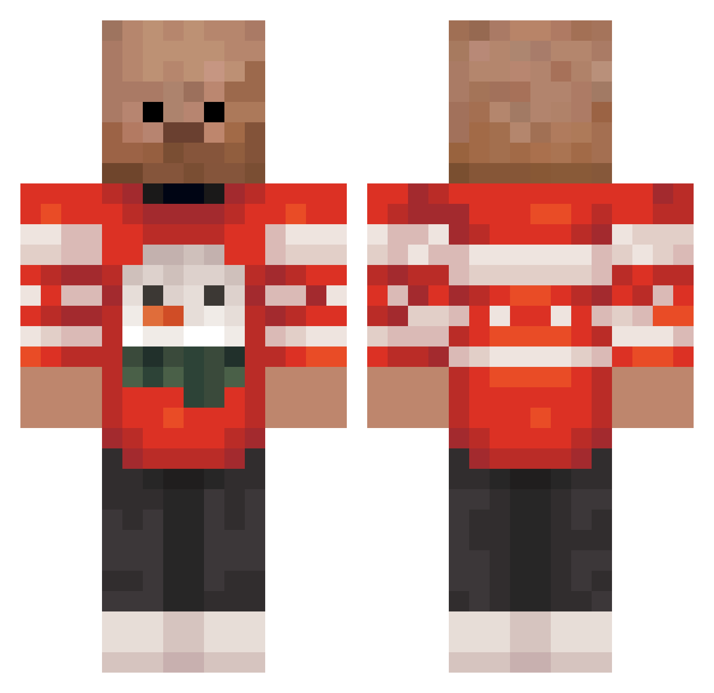 Rolti Minecraft skin, front and back view