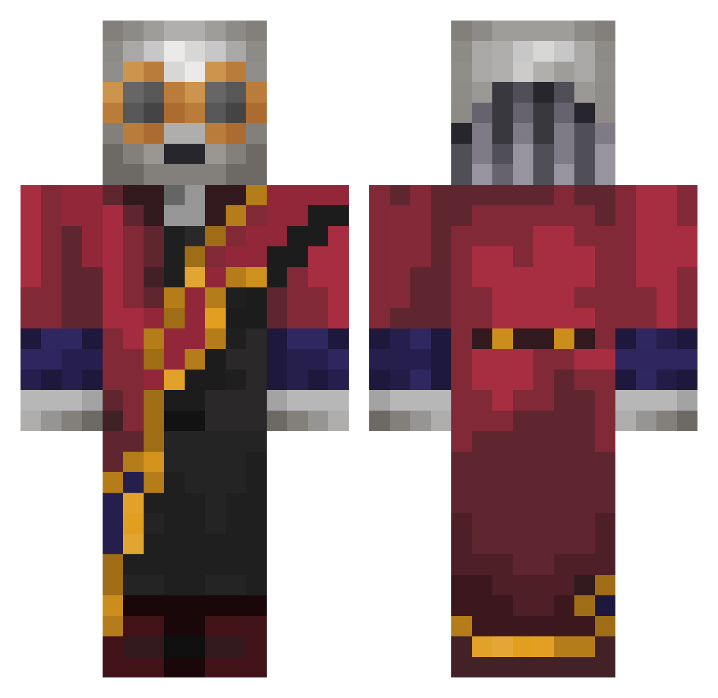 not_aMimic_ Minecraft skin, front and back view