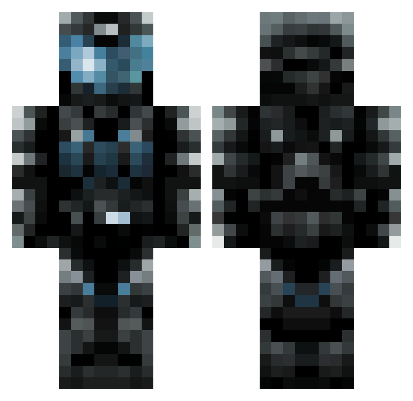 roasdkill Minecraft skin, front and back view