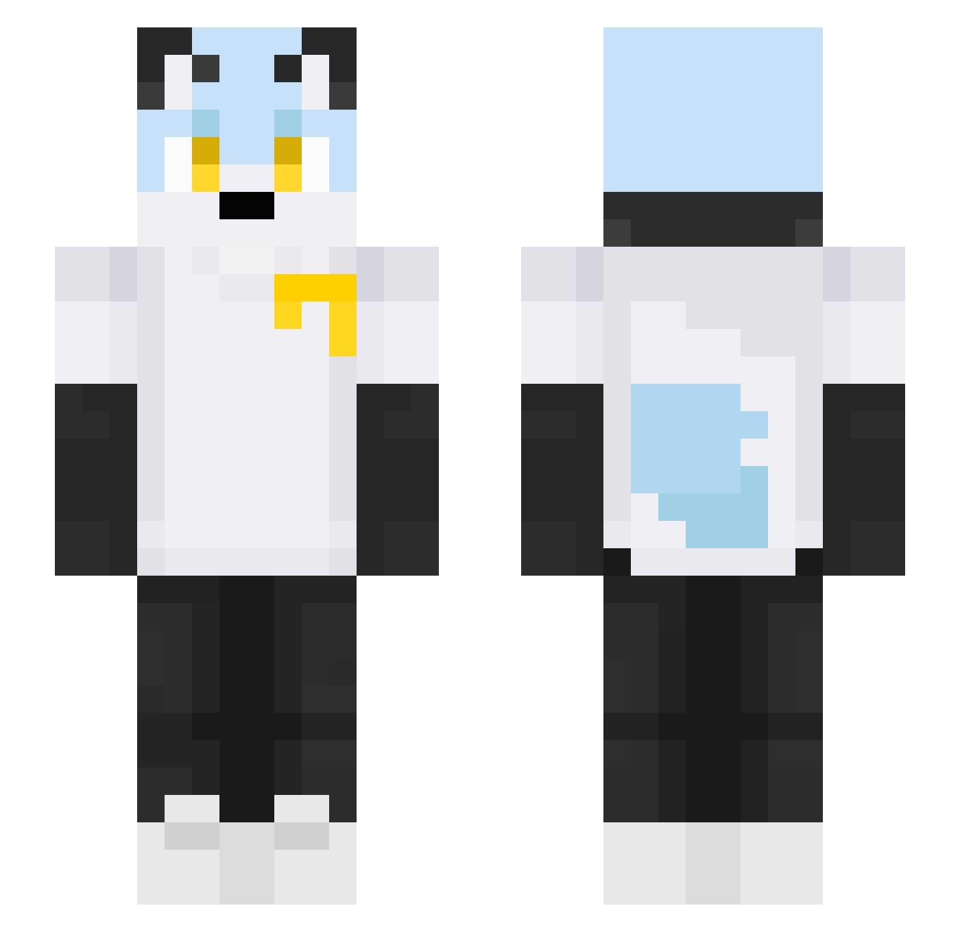 Mendo_RCCB Minecraft skin, front and back view