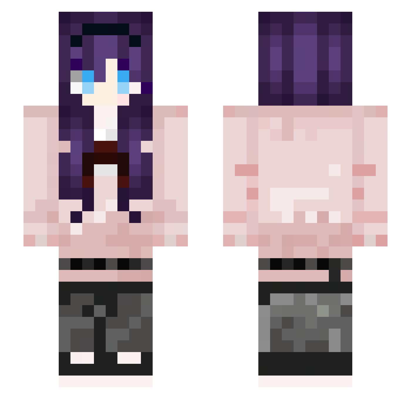 veryCozyperson Minecraft skin, front and back view