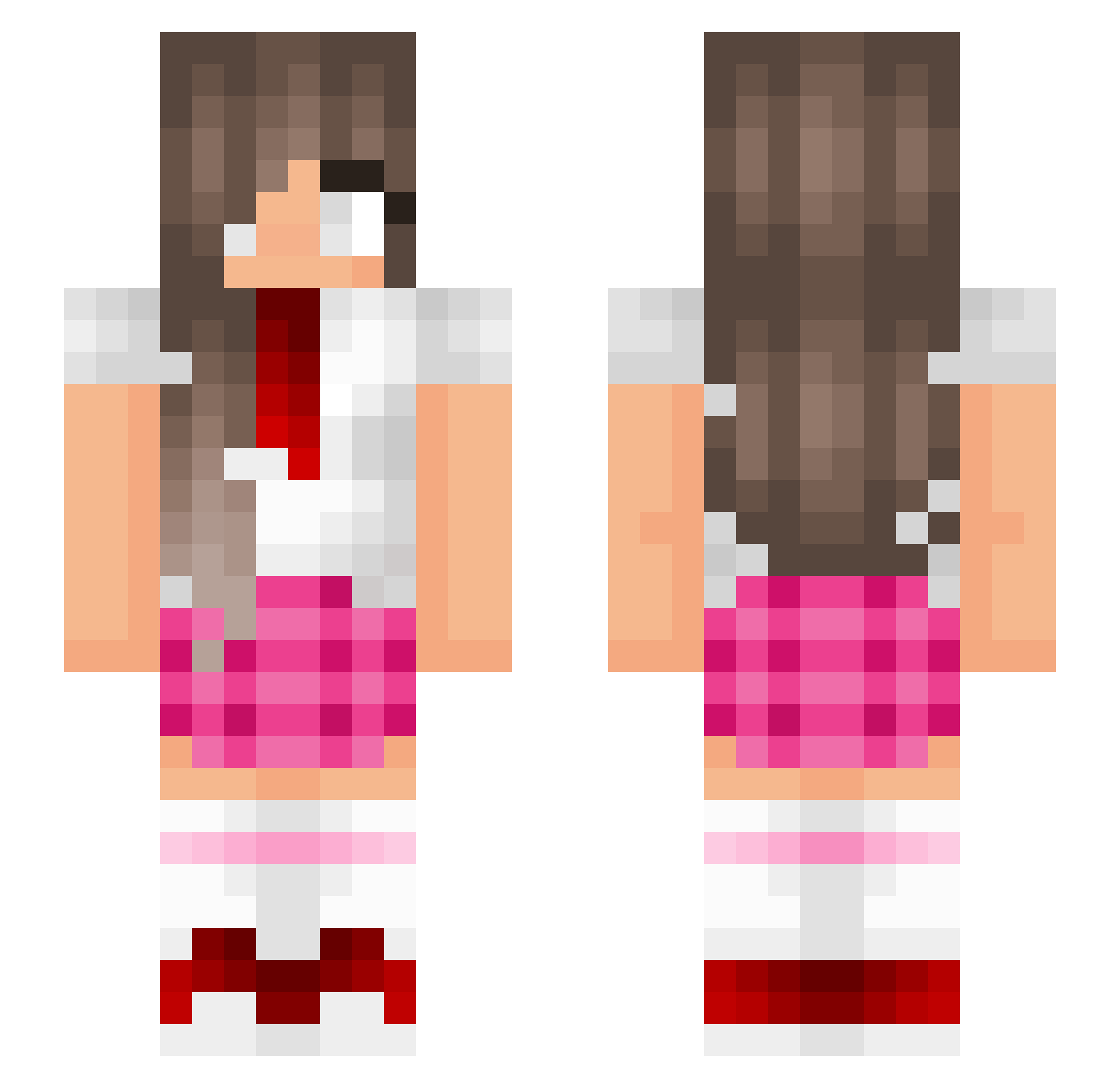 Chuchella Minecraft skin, front and back view