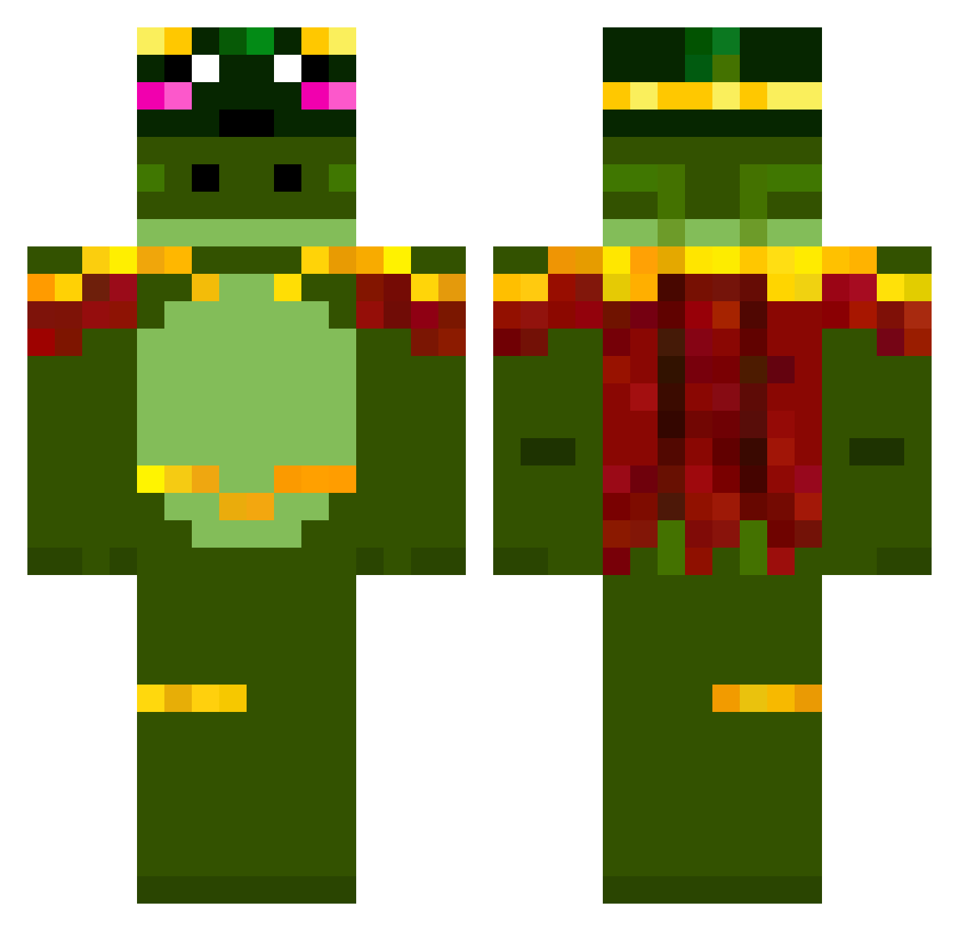 MR_FROGLET Minecraft skin, front and back view
