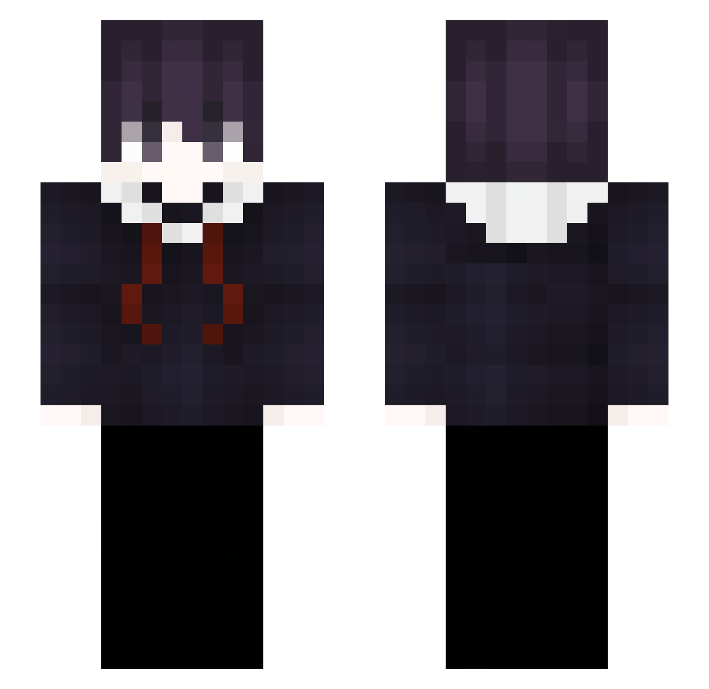 ccrimes Minecraft skin, front and back view