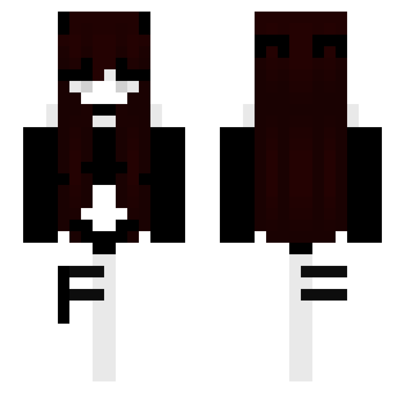 nukiie Minecraft skin, front and back view