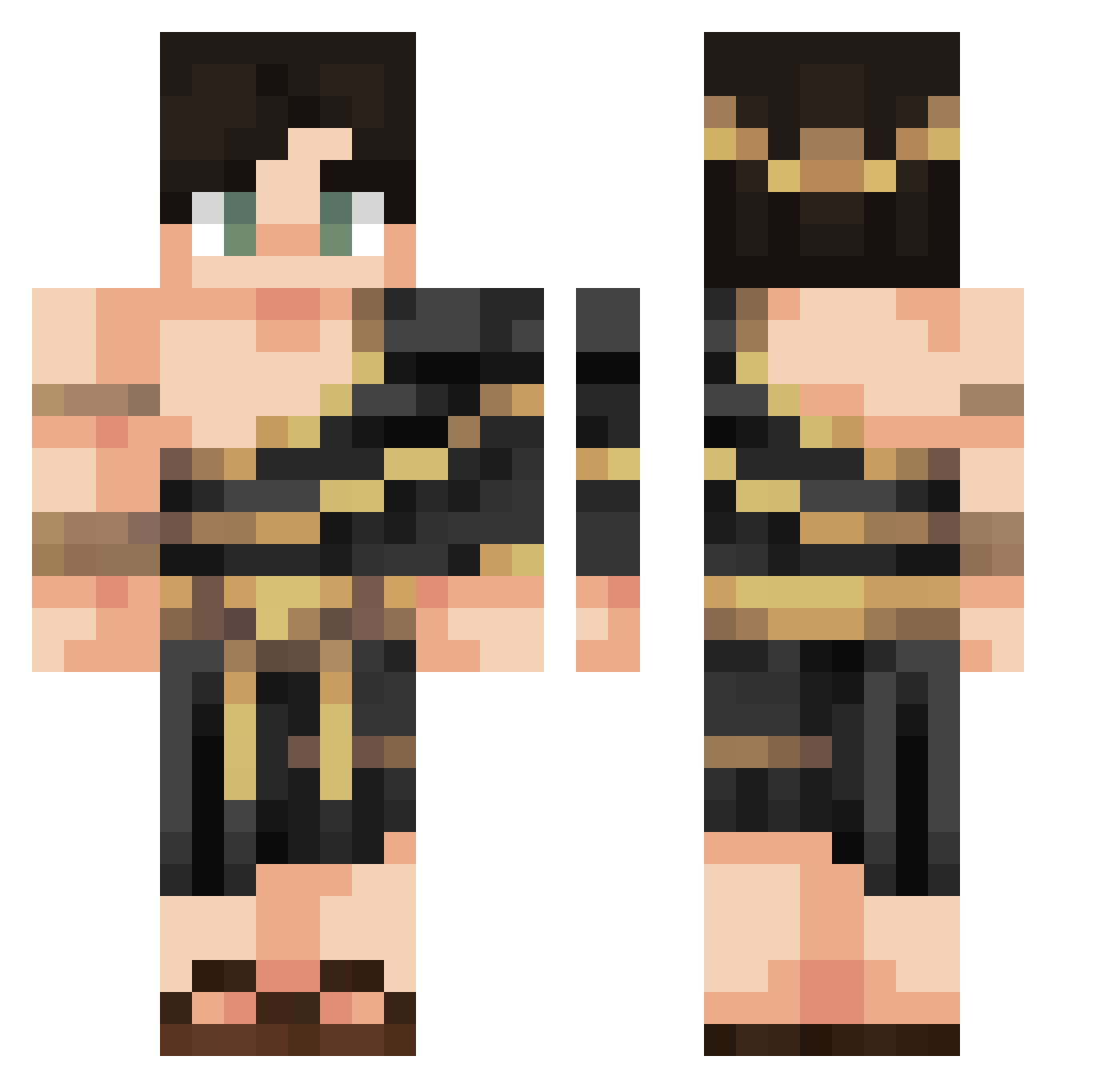 ImNearlyPure Minecraft skin, front and back view