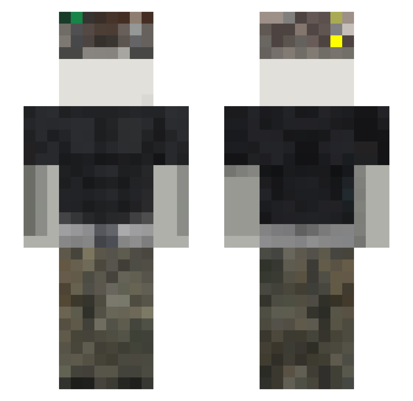 R06U3 Minecraft skin, front and back view