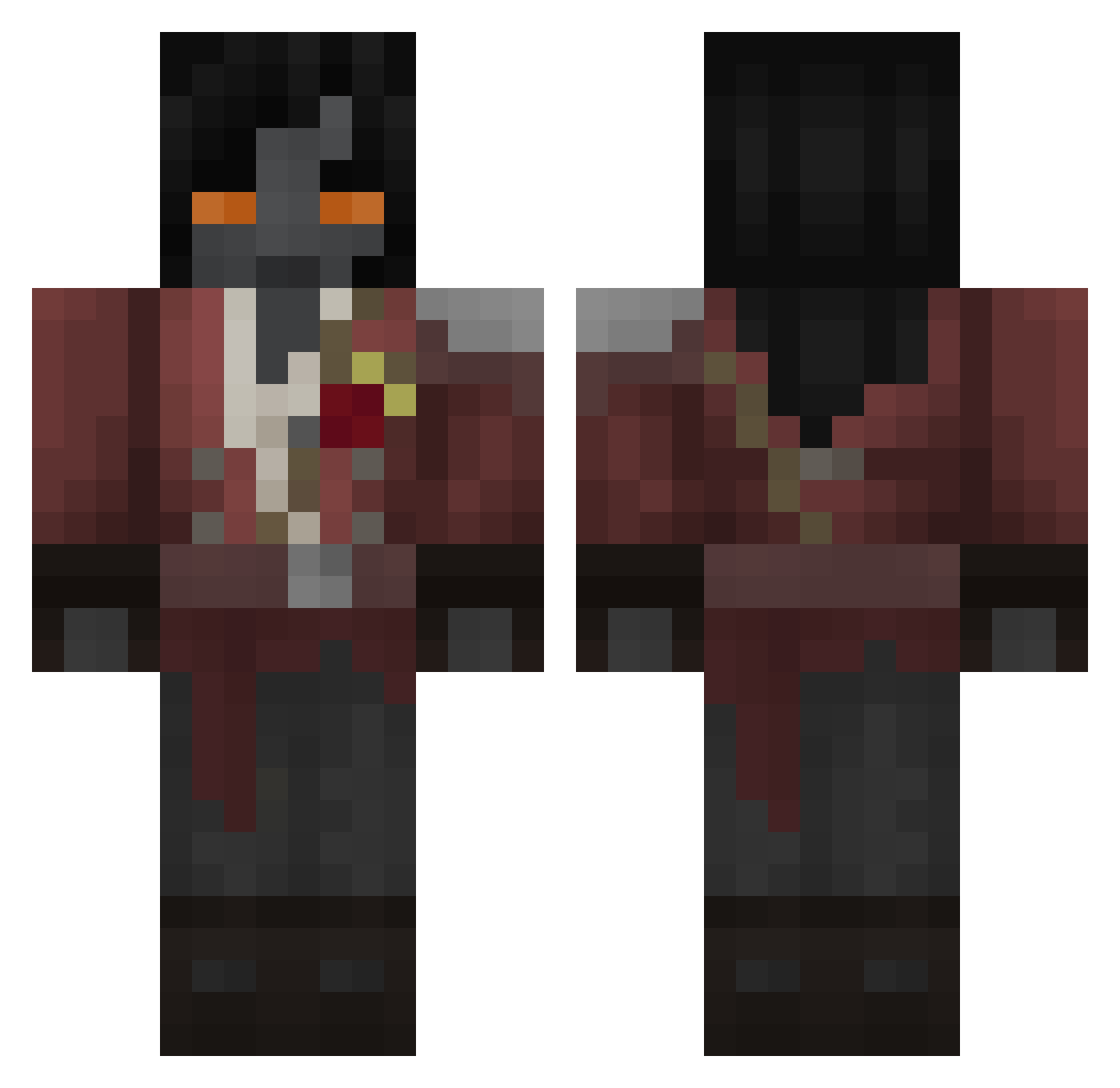 Digit005 Minecraft skin, front and back view