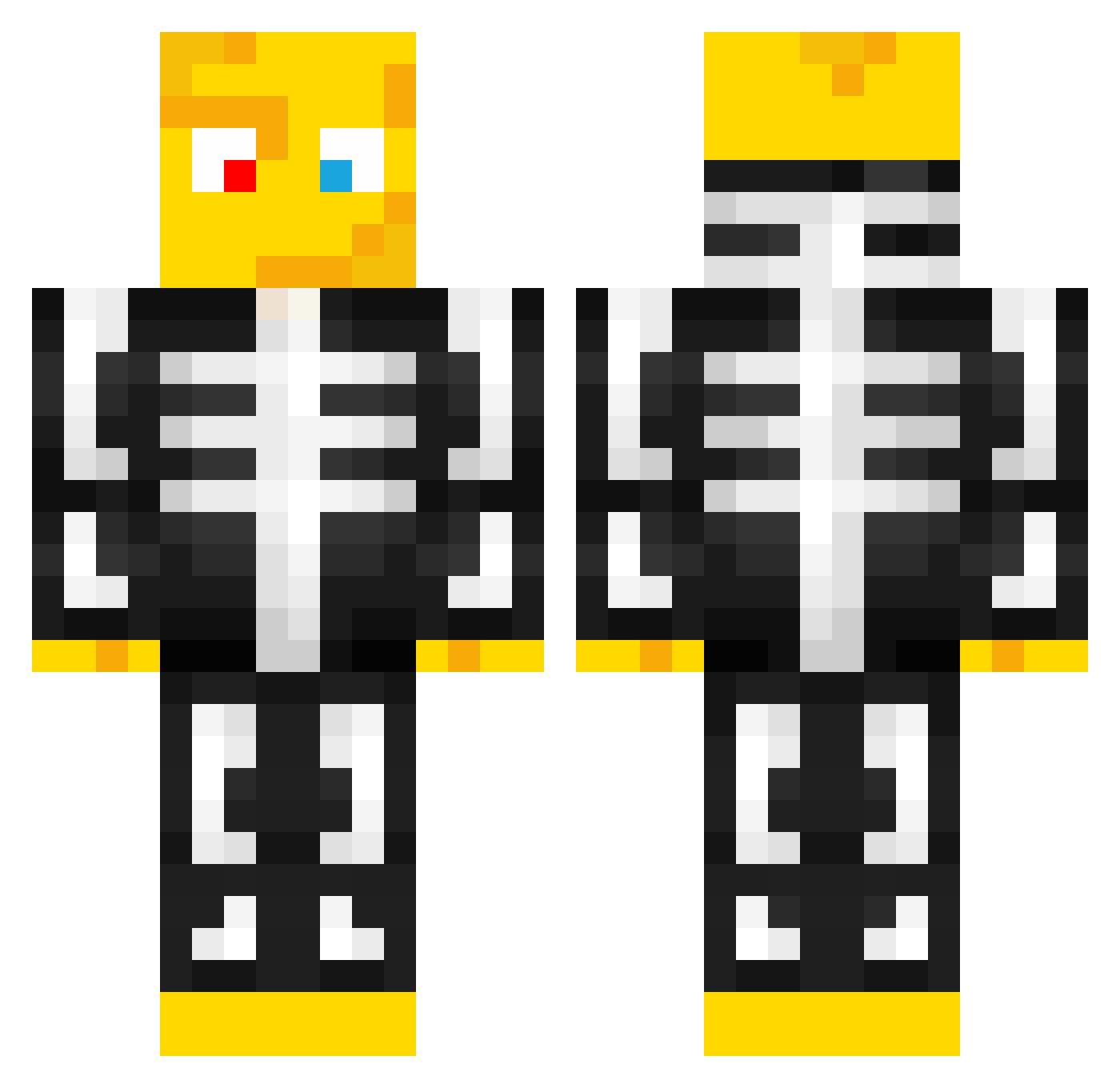 DuckyBro2017 Minecraft skin, front and back view