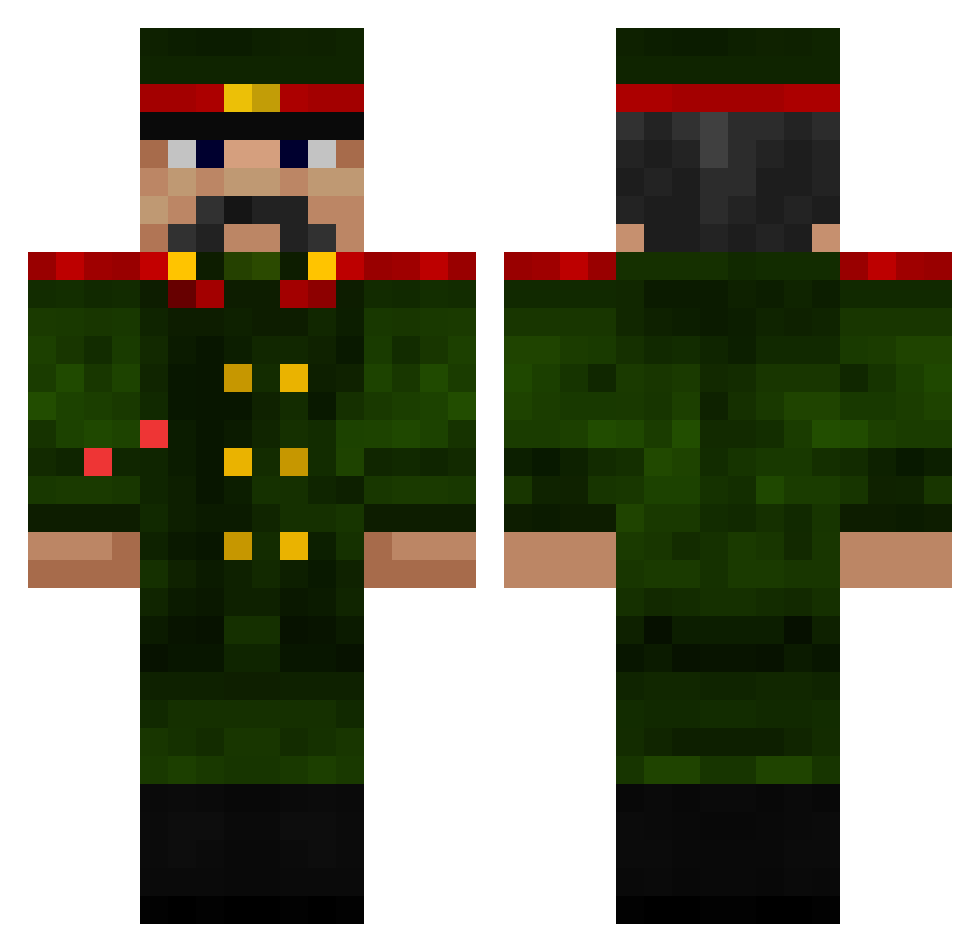Souffleur Minecraft skin, front and back view