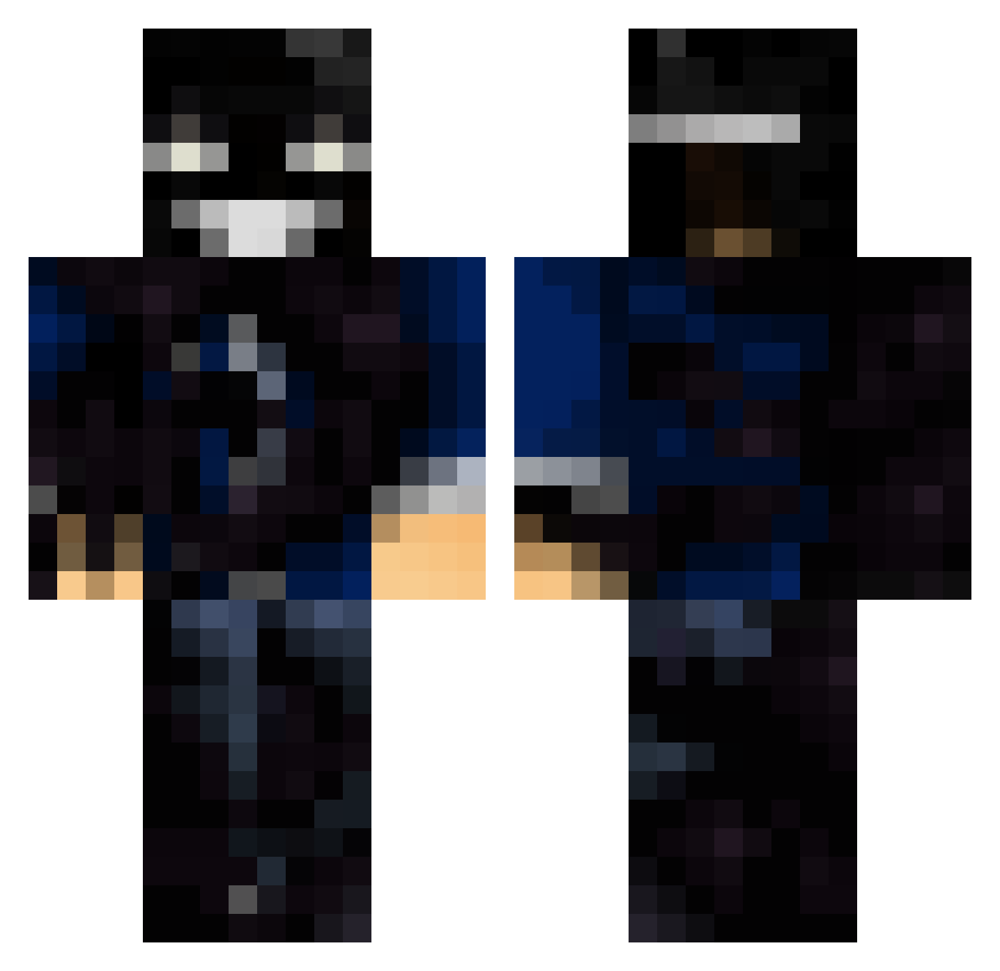 sixtheg Minecraft skin, front and back view