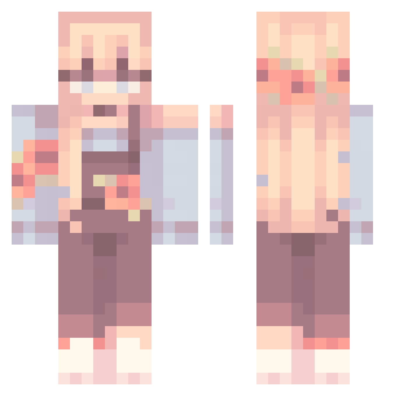 xsnrise Minecraft skin, front and back view