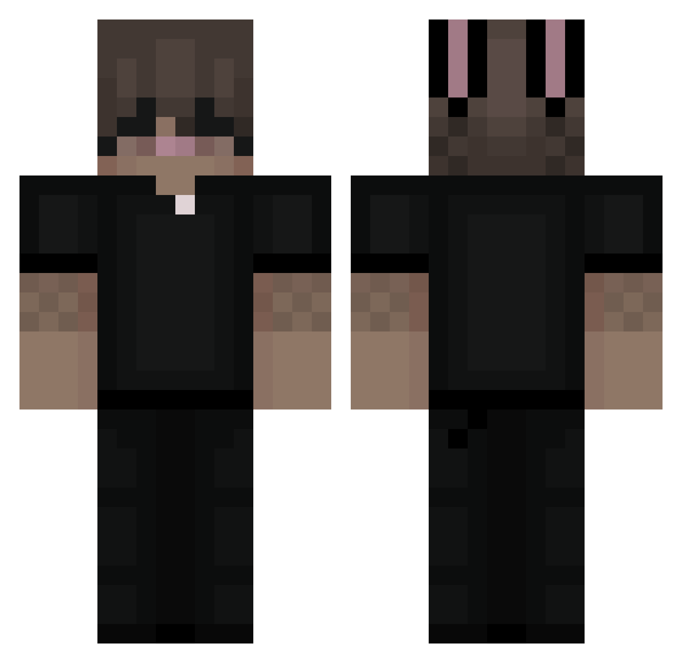 Nhics_ Minecraft skin, front and back view