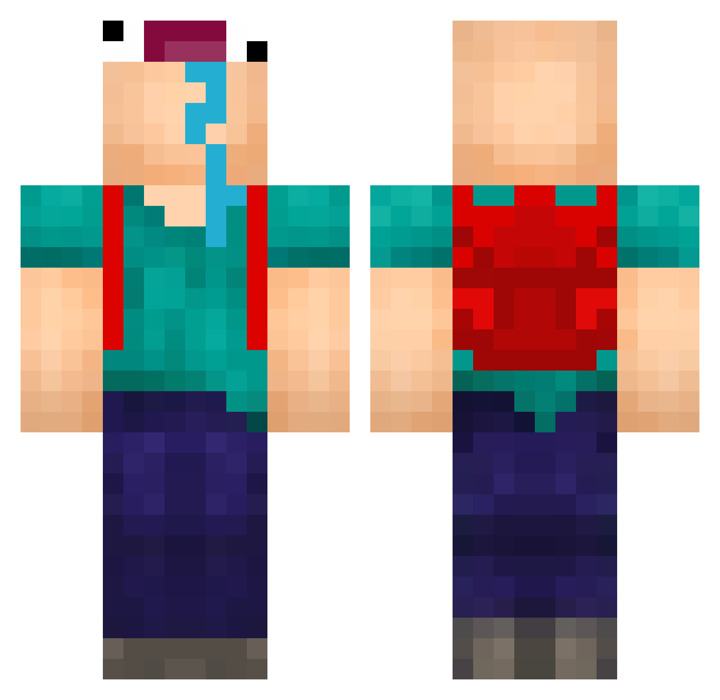 CheffyMouse Minecraft skin, front and back view