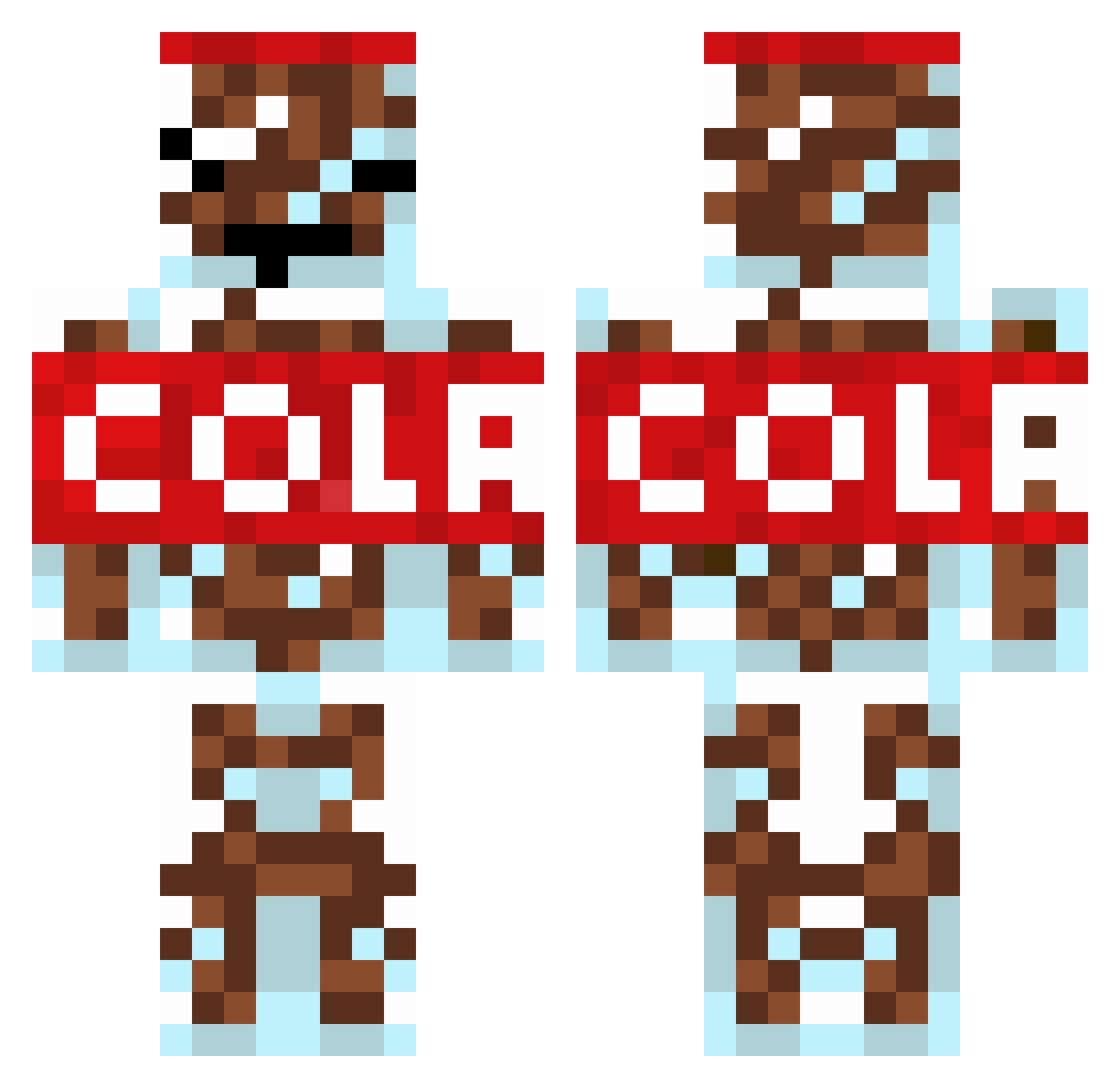 Ollieboysrule Minecraft skin, front and back view