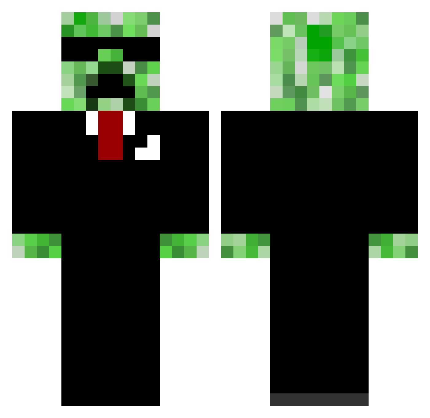 SharkFord Minecraft skin, front and back view