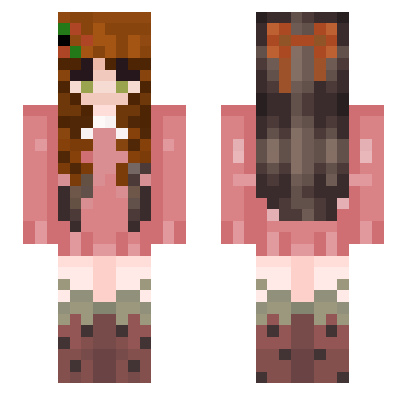 Strawbarry_milks Minecraft skin, front and back view